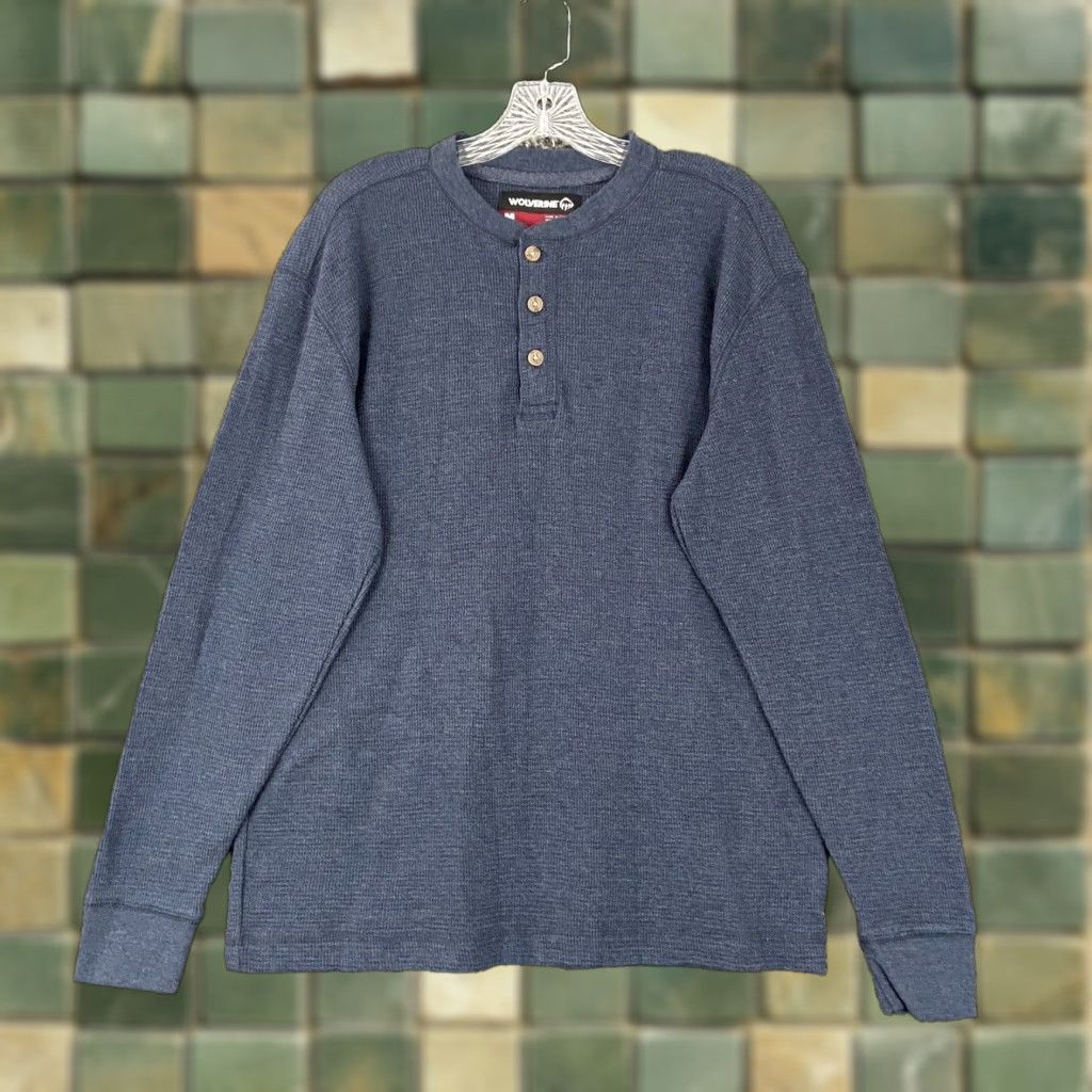 Vintage VINTAGE Wolverine Long Sleeve Shirt Men’s M Blue Thermal Waffle Knit Classic Outdoor Size US M / EU 48-50 / 2 - 1 Thumbnail
