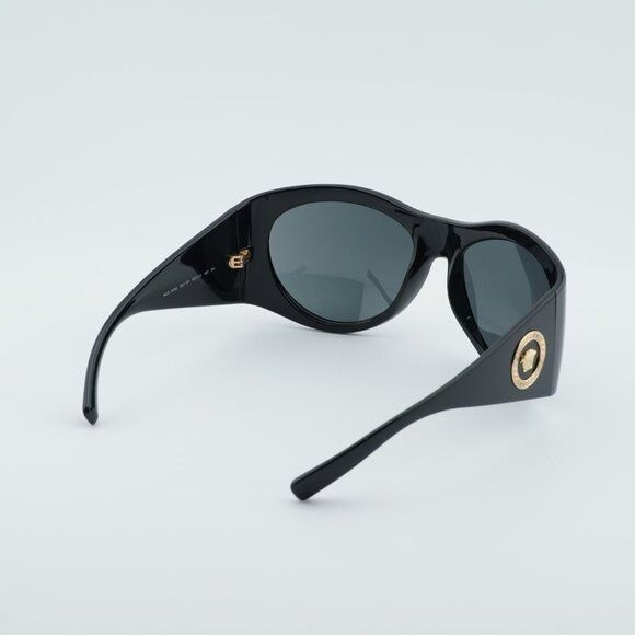 Versace Versace VE4392 GB1/87 Sunglasses Black Oval Frame Size ONE SIZE - 4 Thumbnail