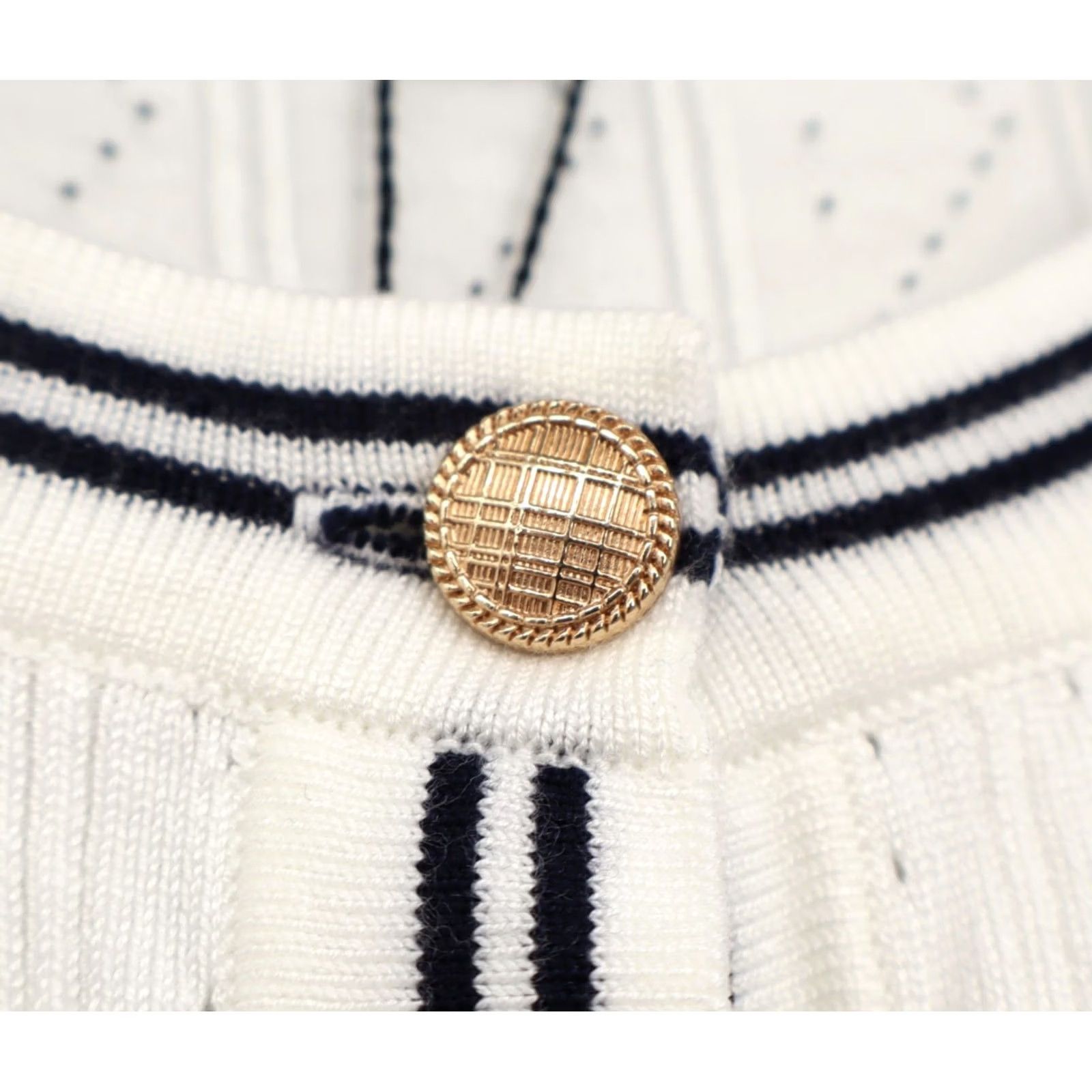 Adrianna Papell Adrianna Papell Women's Sweater Cardigan Ivory White Trim Tipped Pointelle L NEW Size L / US 10 / IT 46 - 5 Thumbnail