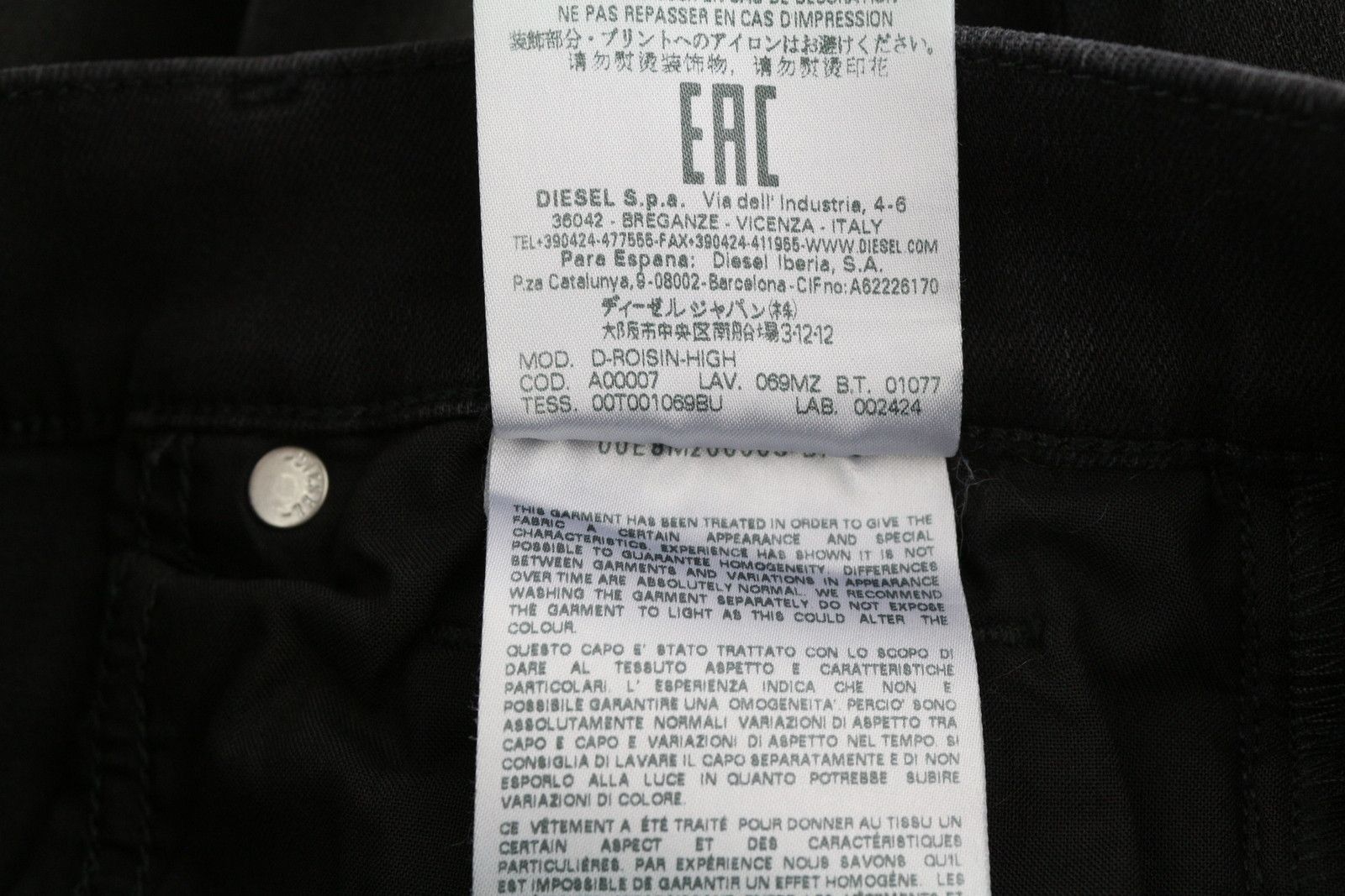 Diesel D-ROISIN 069MZ W26/L32 Super Skinny High Waist Denim 40672 Size 26" / US 2 / IT 38 - 9 Thumbnail