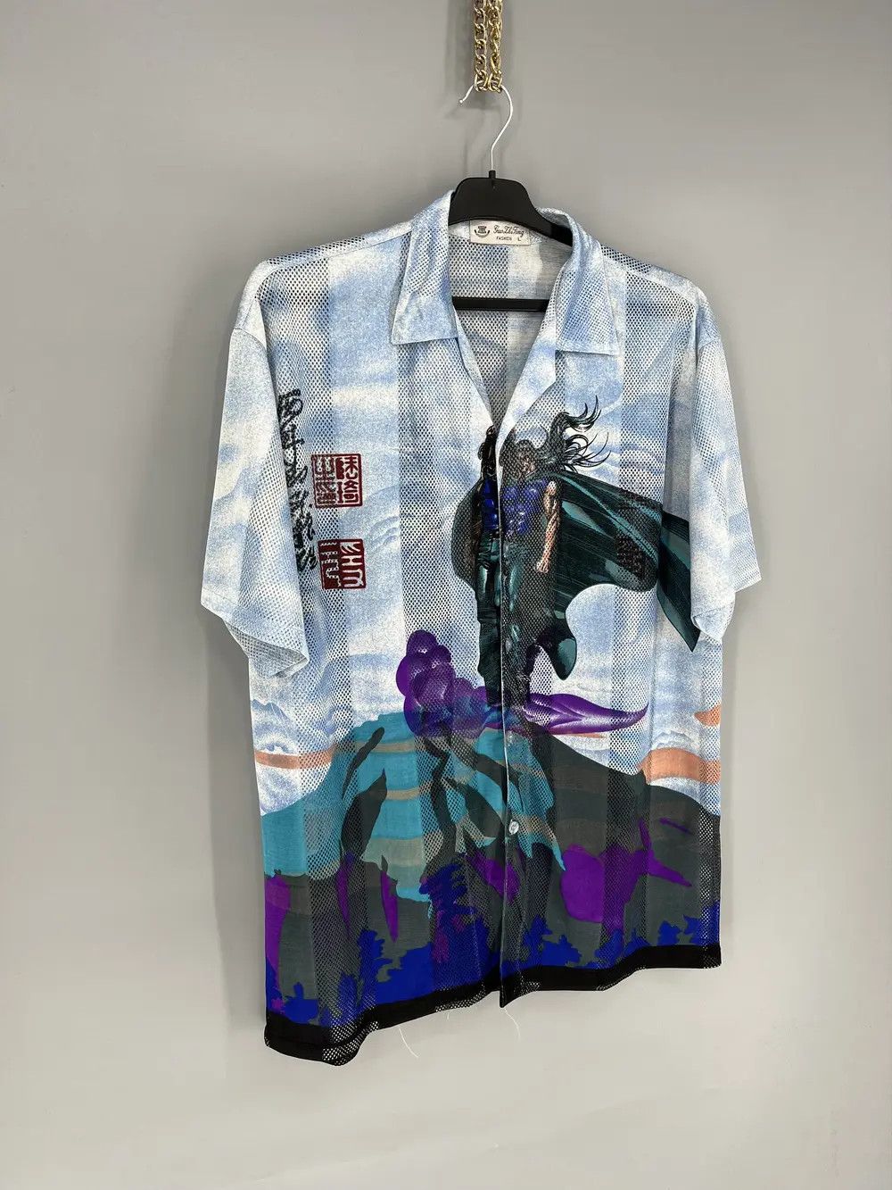 Vintage Vintage Japanese Style Short Sleeve Mesh Shirt Streetwear Size US L / EU 52-54 / 3 - 2 Thumbnail