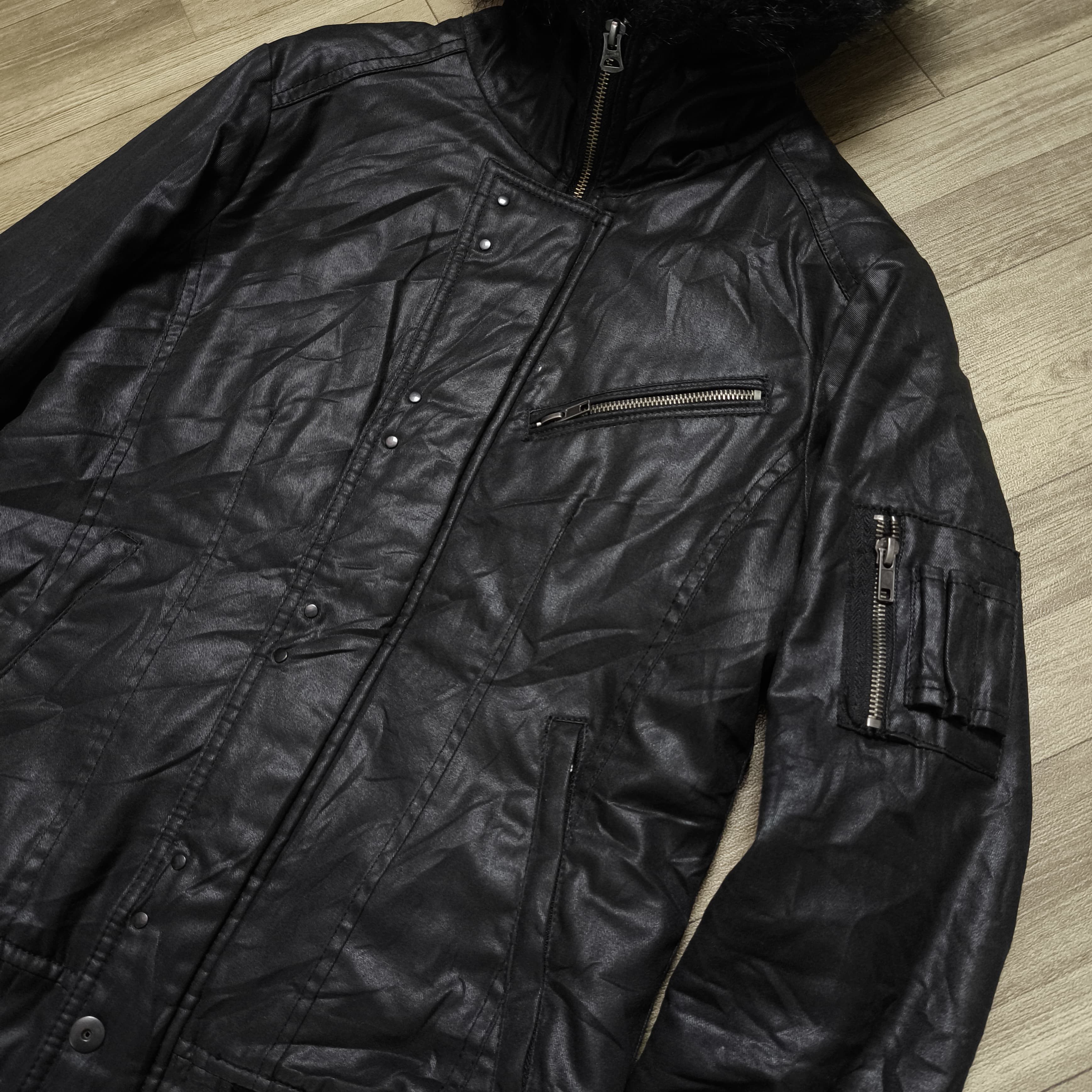 14th Addiction 2000s Japanese brand Civarize Waxed Fur Trim Jacket Size US S / EU 44-46 / 1 - 7 Thumbnail