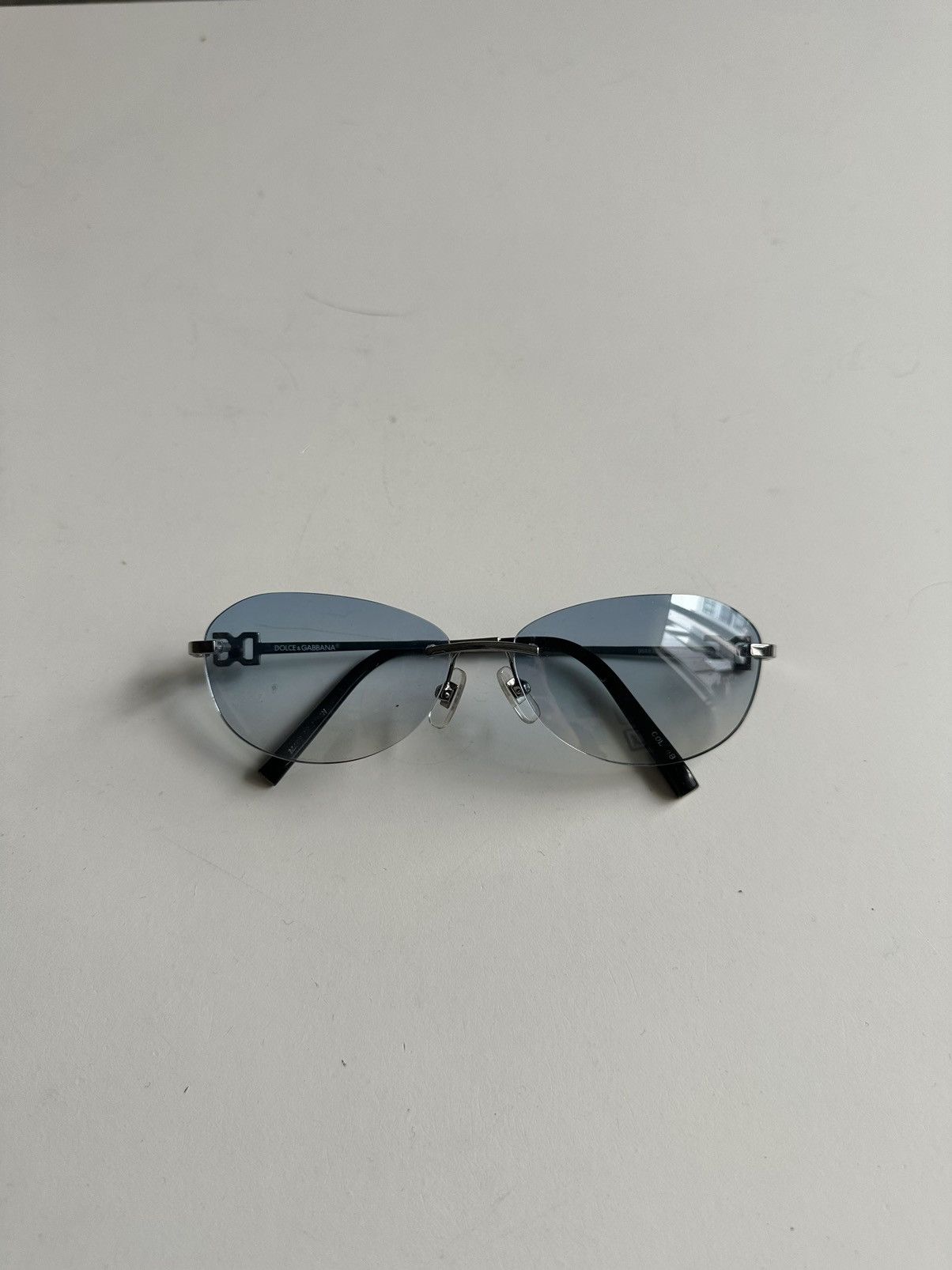 Vintage Dolce Gabbana Rimless Rhinestone DG y2K Sunglasses