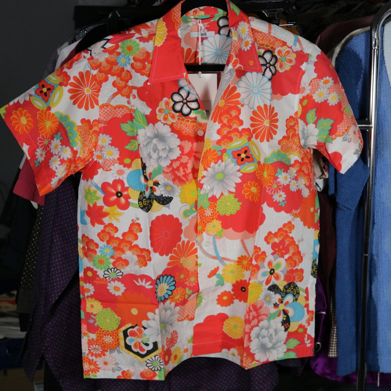 image of Bode New York Bedroom Garden Flower Shirt S / M New in Orange, Men's (Size Small)