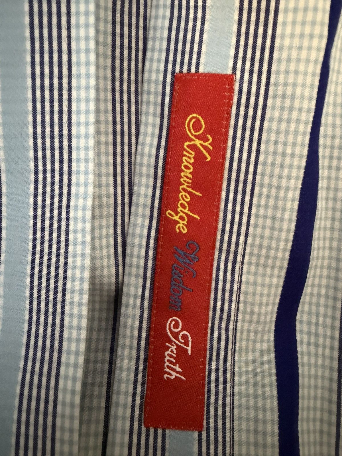 Robert Graham Robert Graham Blue/White Stripe Flip Cuff Shirt Sz M Size US M / EU 48-50 / 2 - 4 Thumbnail