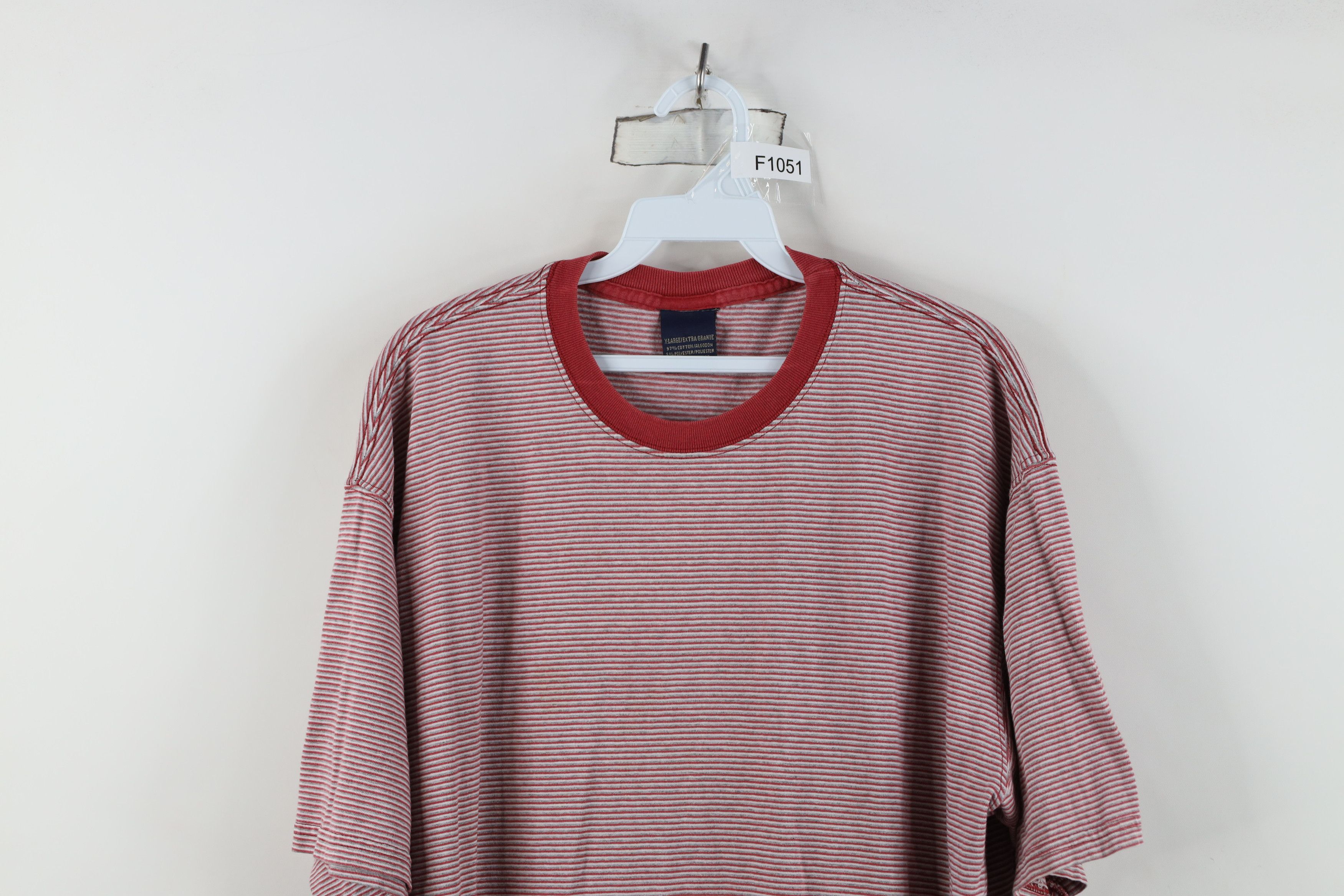 Vintage Vintage 90s Streetwear Blank Striped Short Sleeve T-Shirt Size US XL / EU 56 / 4 - 2 Thumbnail