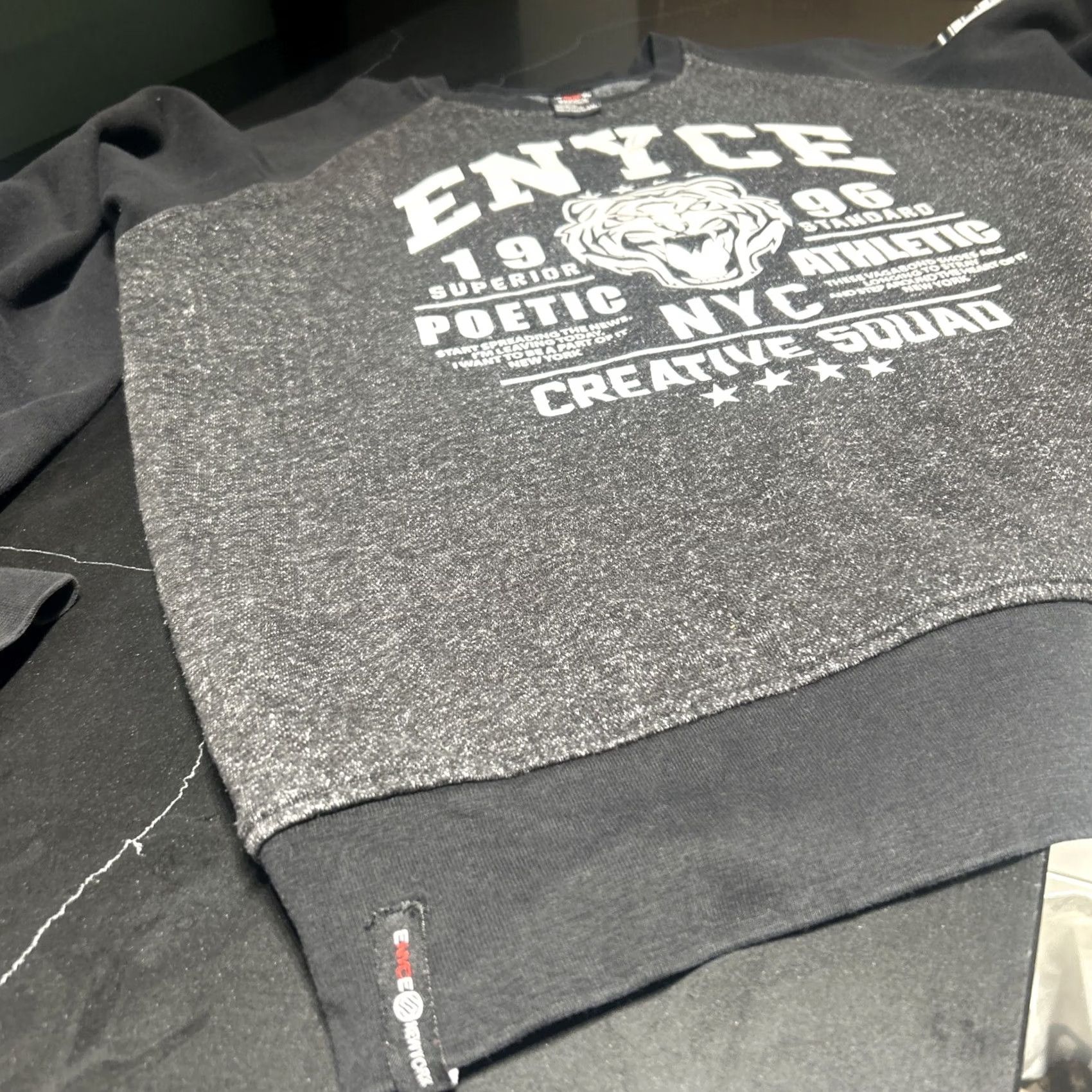 Enyce VINTAGE enyce Sweatshirt 3XL Men Gray Hip Hop Pullover Poetry Athletic Shirt Size US XXL / EU 58 / 5 - 3 Thumbnail