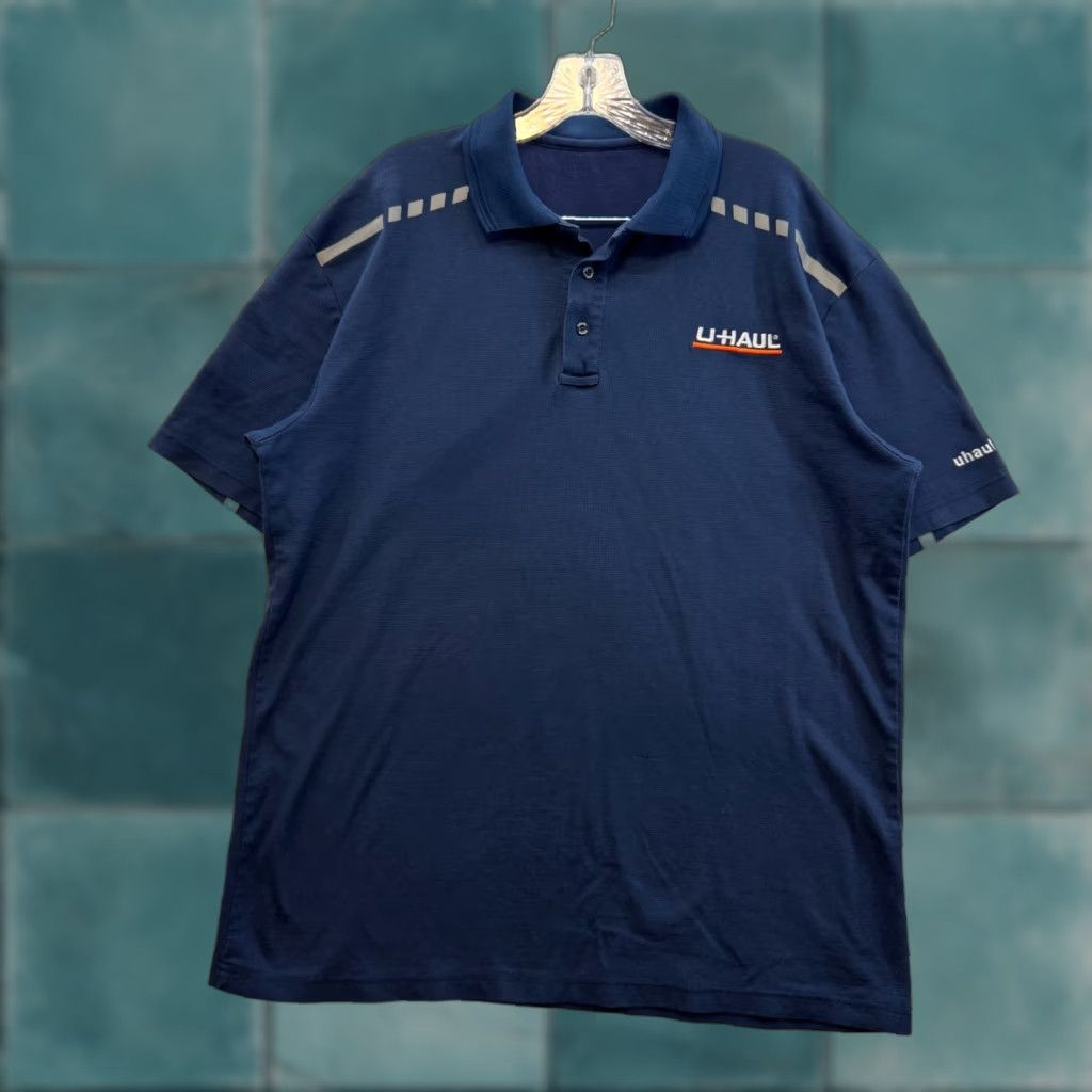 Vintage VINTAGE U-Haul Polo Shirt Large XL Mens Navy Blue Employee Work Uniform Reflective Size US XL / EU 56 / 4 - 1 Thumbnail