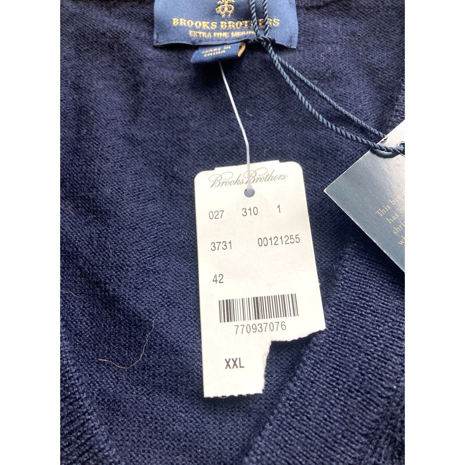 Brooks Brothers NWT Brooks Brothers Mens Sweater V-Neck Navy Blue 2XL Merino Wool Lightweight Pullover Knit Casual Business Color: Blue Size US XXL / EU 58 / 5 - 6 Thumbnail