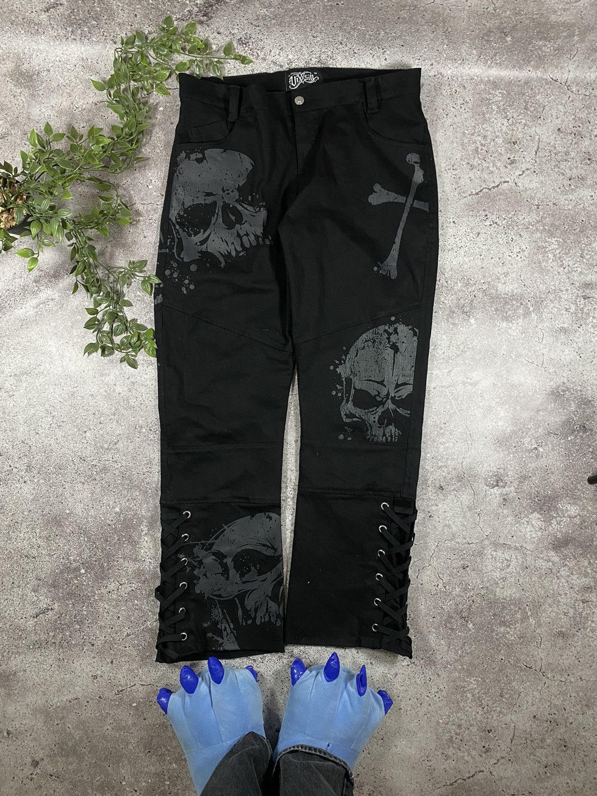 Pre-owned Avant Garde Vintage Vixxsin Distressed Pants Japanese Gothic Style Y2k In Black