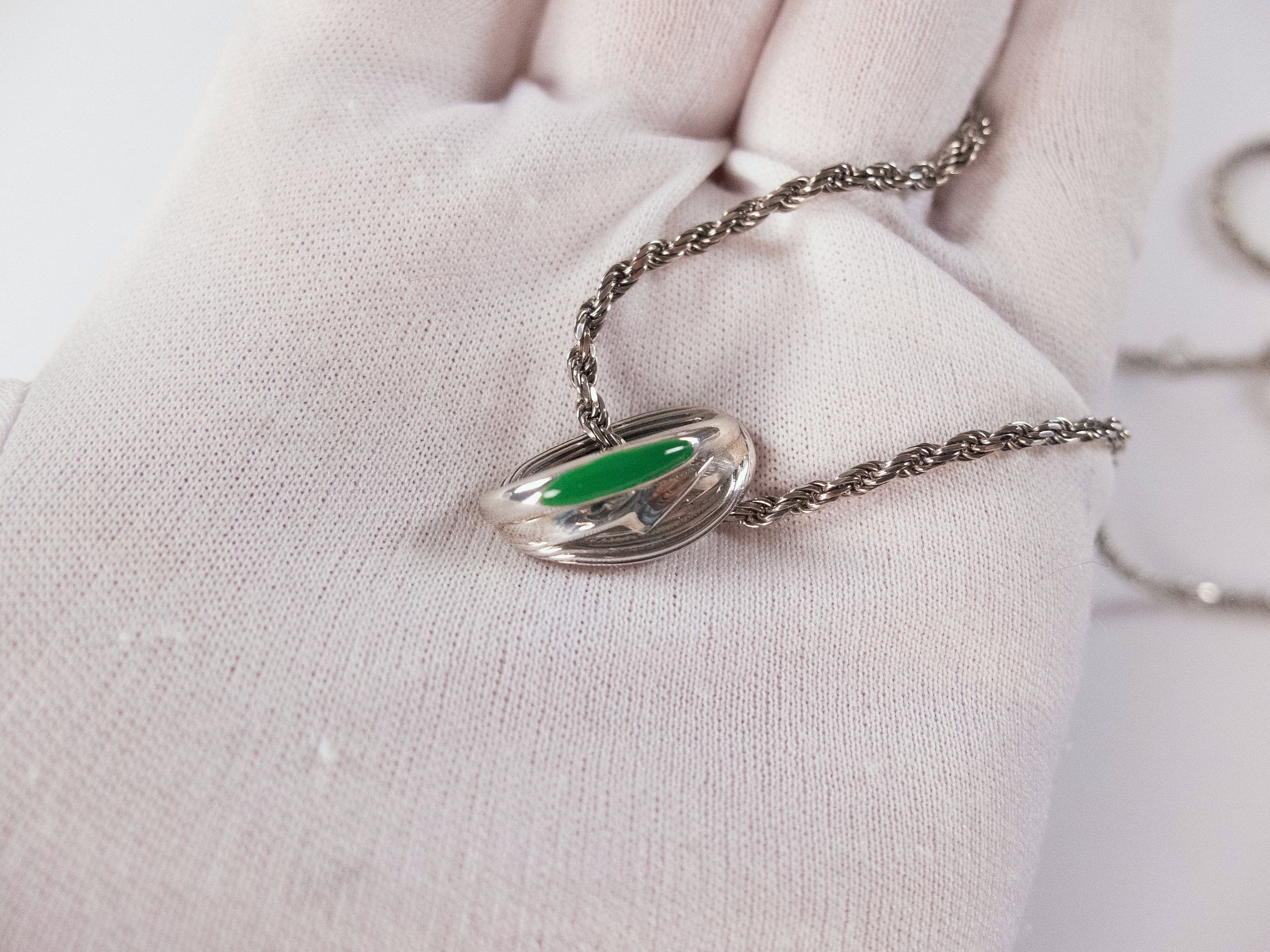 Bottega Veneta BOTTEGA VENETA Trio silver & green pendant necklace q Size ONE SIZE - 9 Thumbnail