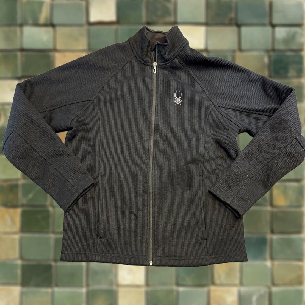 Spyder Spyder Full Zip Jacket Sweater Men M Black Ribbed Logo Zipper Biker Ski Outdoor All Seasons Size US M / EU 48-50 / 2 - 1 Thumbnail