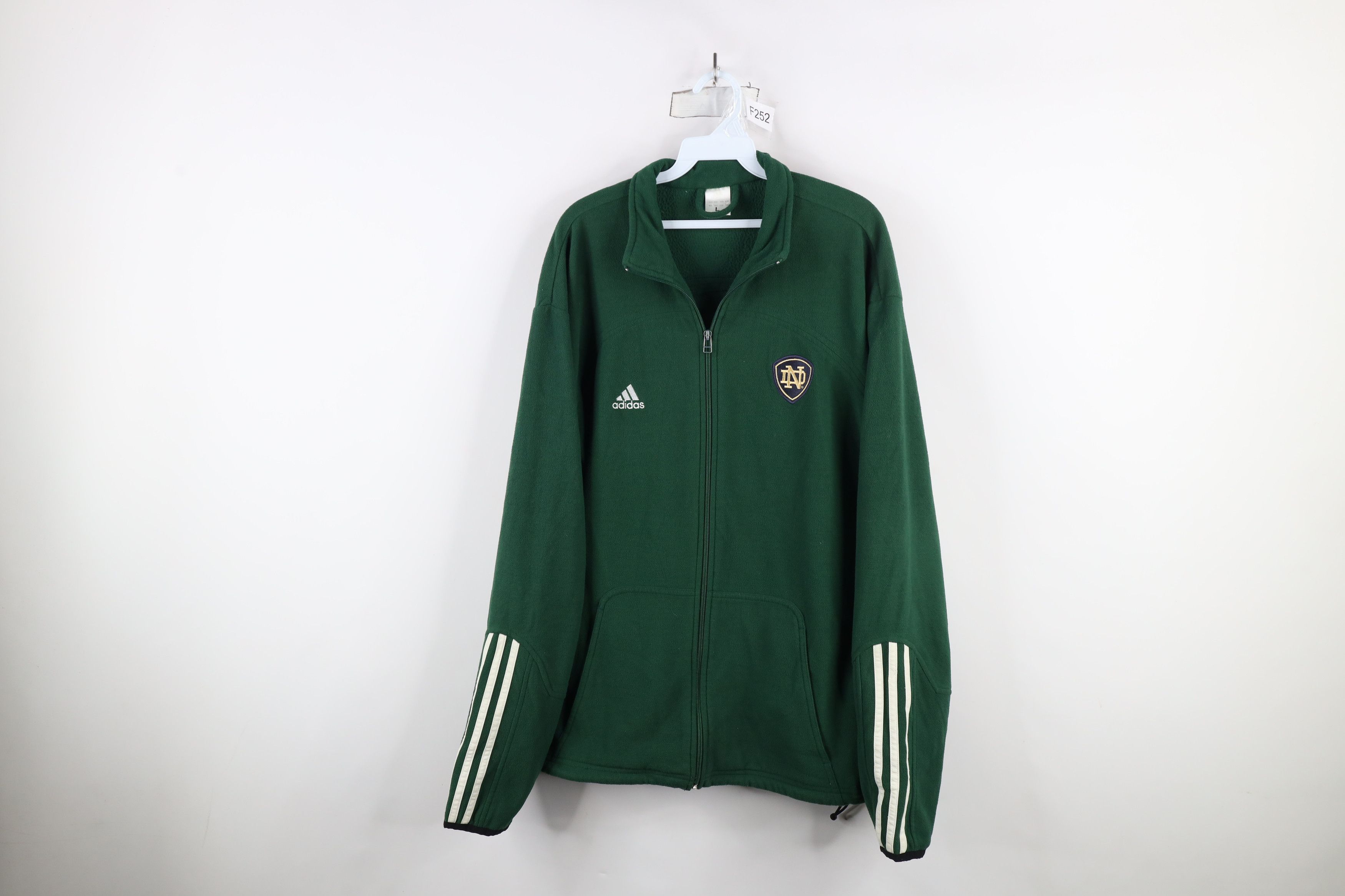 Adidas × Vintage Vintage Adidas Notre Dame University Football Fleece Jacket Size US L / EU 52-54 / 3 - 1 Thumbnail