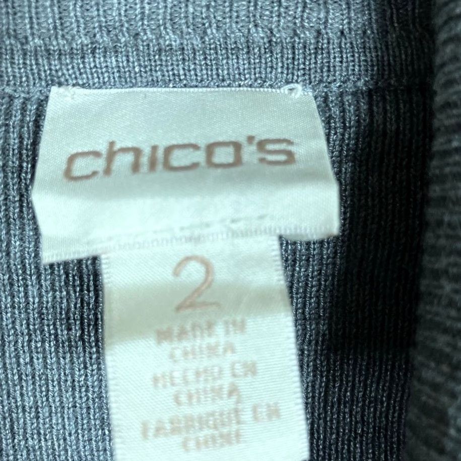 Vintage Chicos Women Sweater Gray Turtleneck Ribbed Pullover Long Sleeve 3 (XL) Size XL / US 12-14 / IT 48-50 - 6 Thumbnail