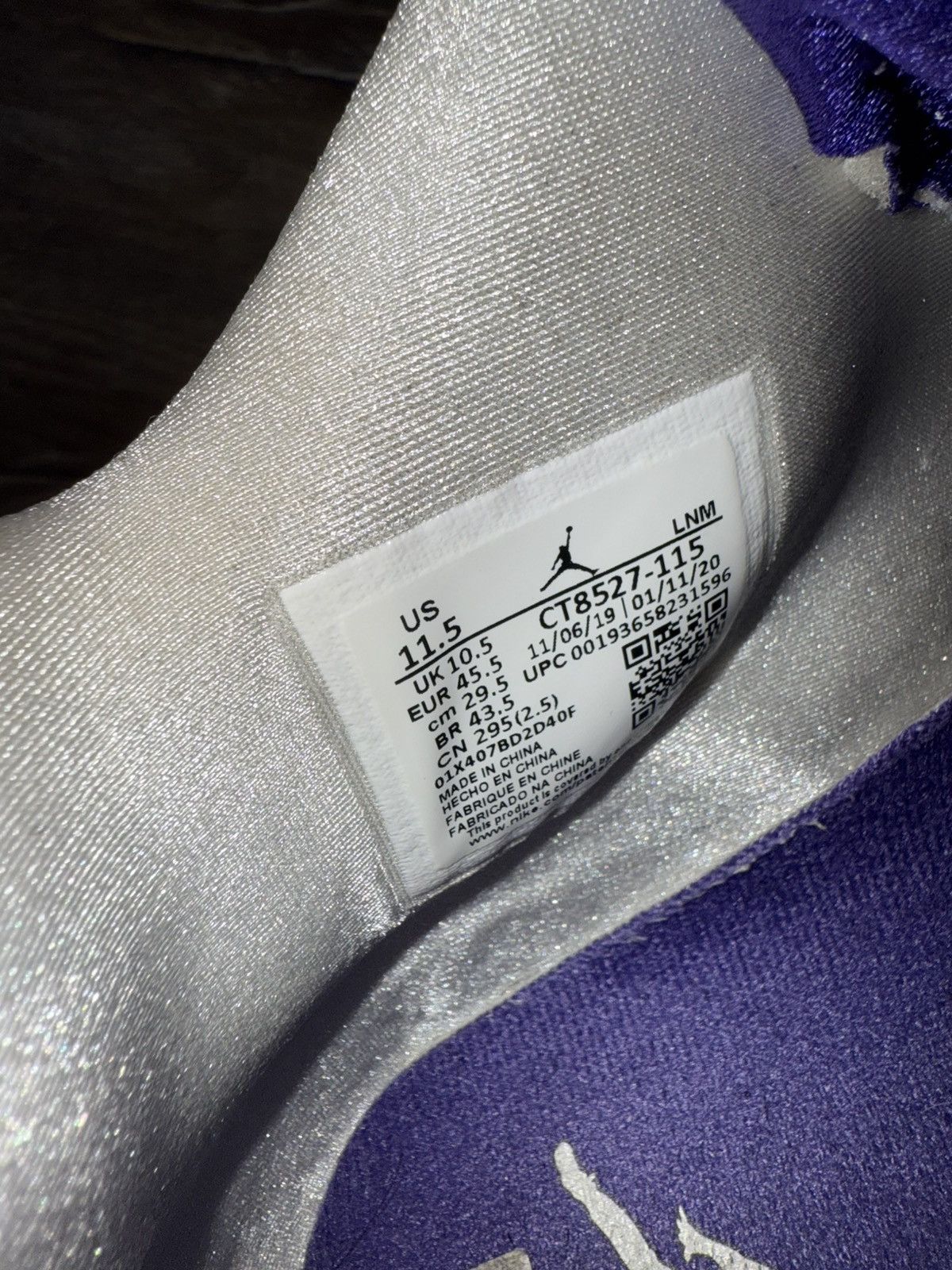 Jordan Brand JORDAN 4 RETRO | Metallic Purple Size US 11.5 / EU 44-45 - 7 Thumbnail
