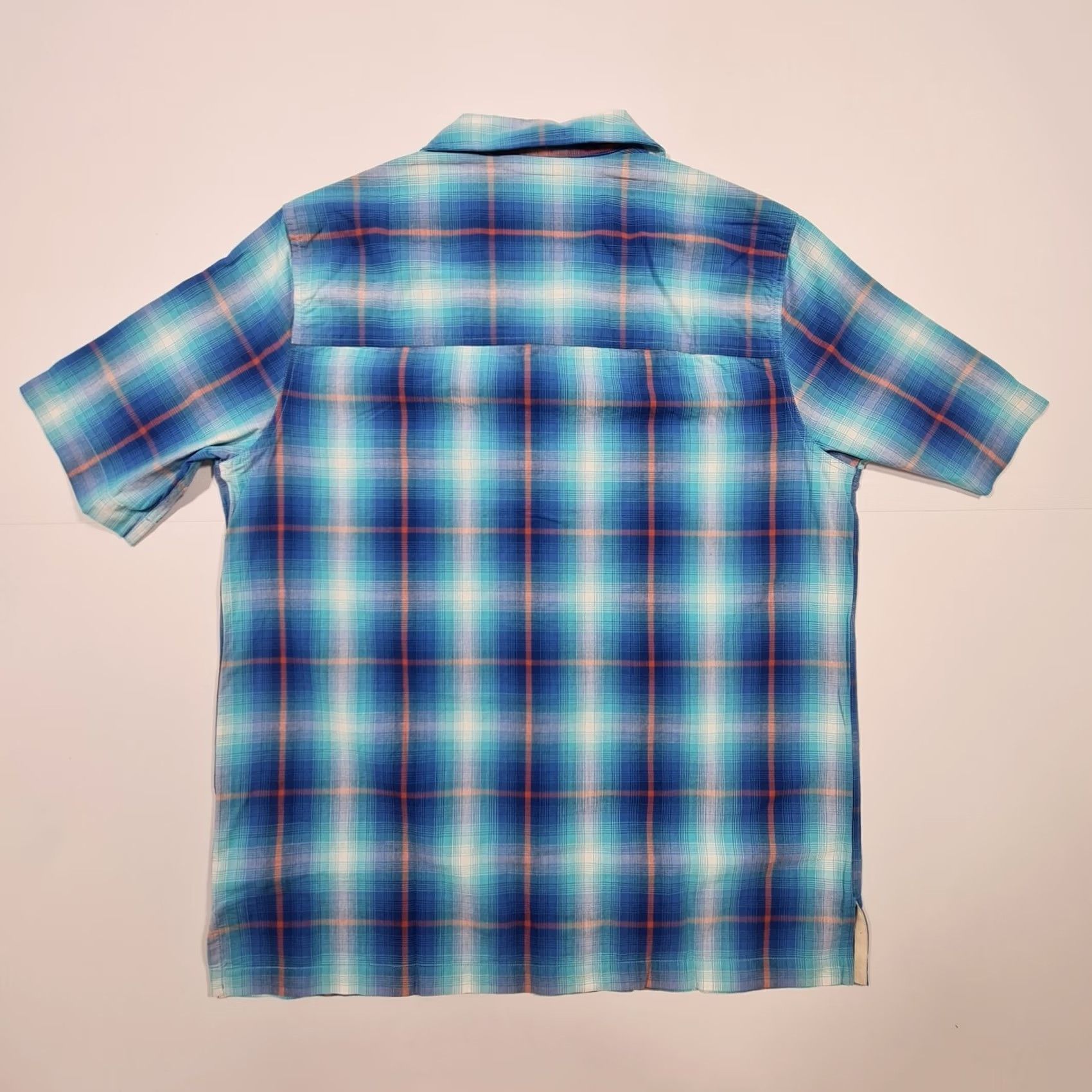 Albam albam Shirt Blue XS Short Sleeve Check Cotton Oversized Button-Up Casual Mens Shirt Womens? No. Size US XS / EU 42 / 0 - 5 Thumbnail