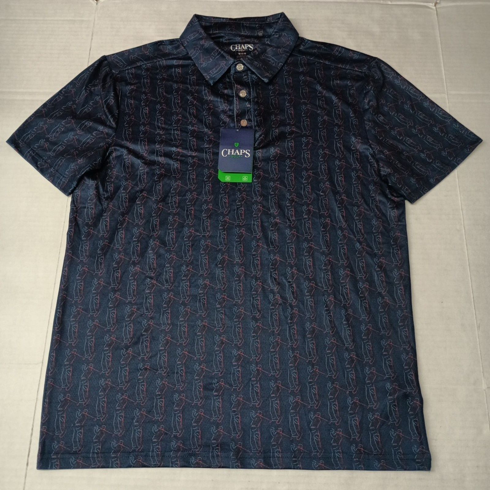 Chaps Chaps Golf Polo Shirt Men's M Blue Breathable 4-Way Stretch Size US M / EU 48-50 / 2 - 1 Thumbnail