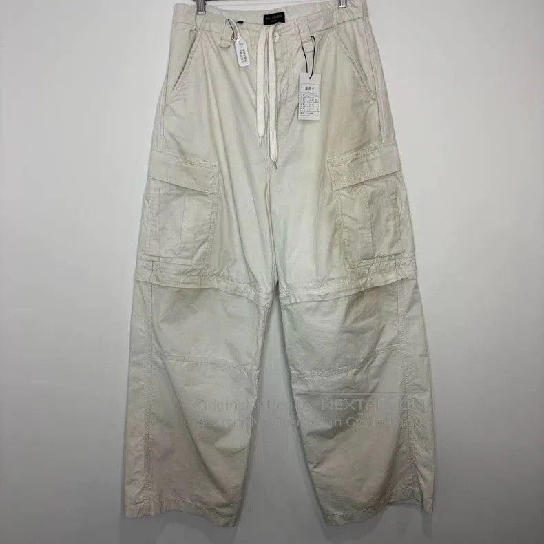 Balenciaga Balenciaga 25SS White Distressed Cargo Pants. Size US 26 / EU 42 - 1 Thumbnail