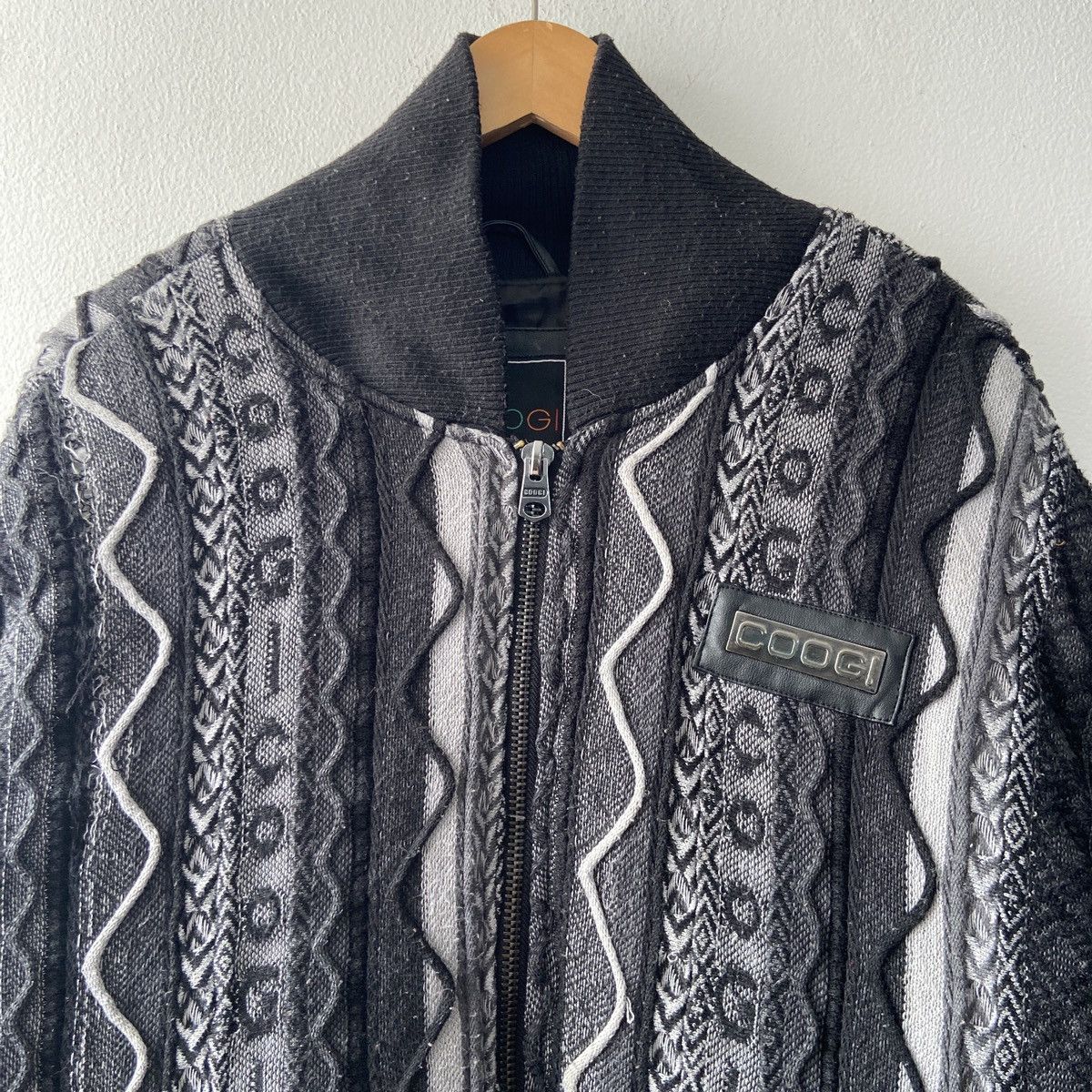 Coogi × Vintage Vintage Coogi Sweater Leather Jacket Size US XXL / EU 58 / 5 - 4 Thumbnail