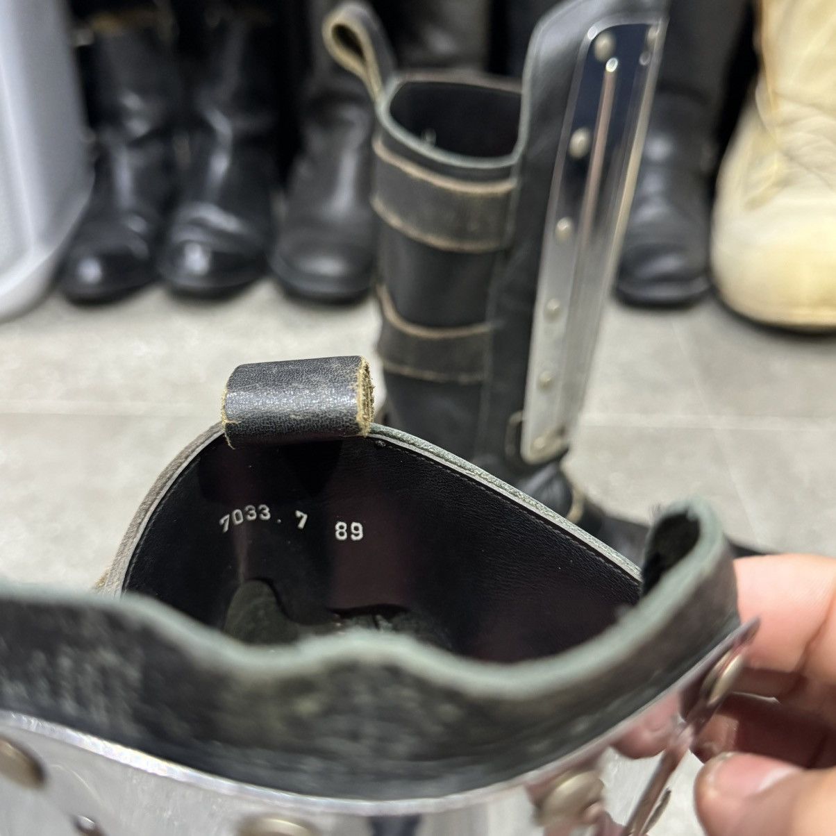 Dr. Martens Vintage Mad Max Avant Garde Metal Plated Leather Boots Size US 7 / EU 40 - 3 Thumbnail