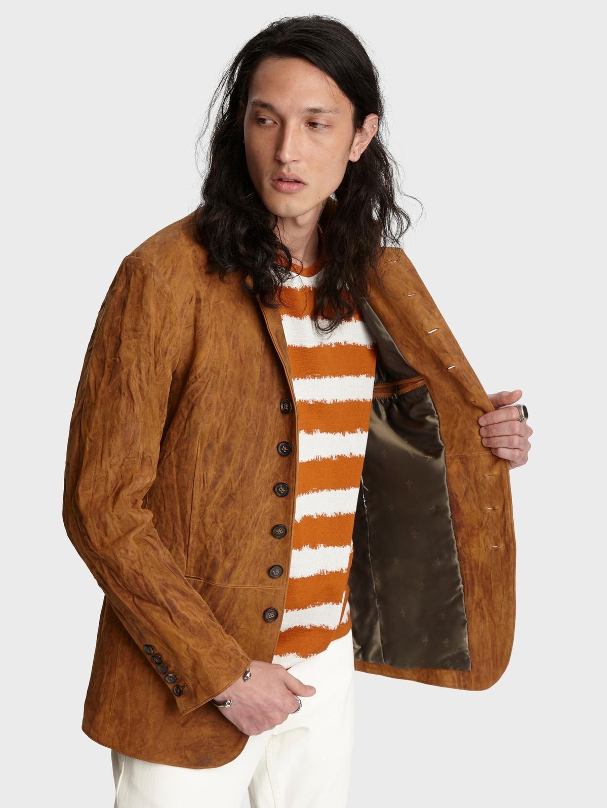 John Varvatos Woodward Multibutton Sheepskin Jacket EU 48 USA 38 Size US M / EU 48-50 / 2 - 5 Thumbnail