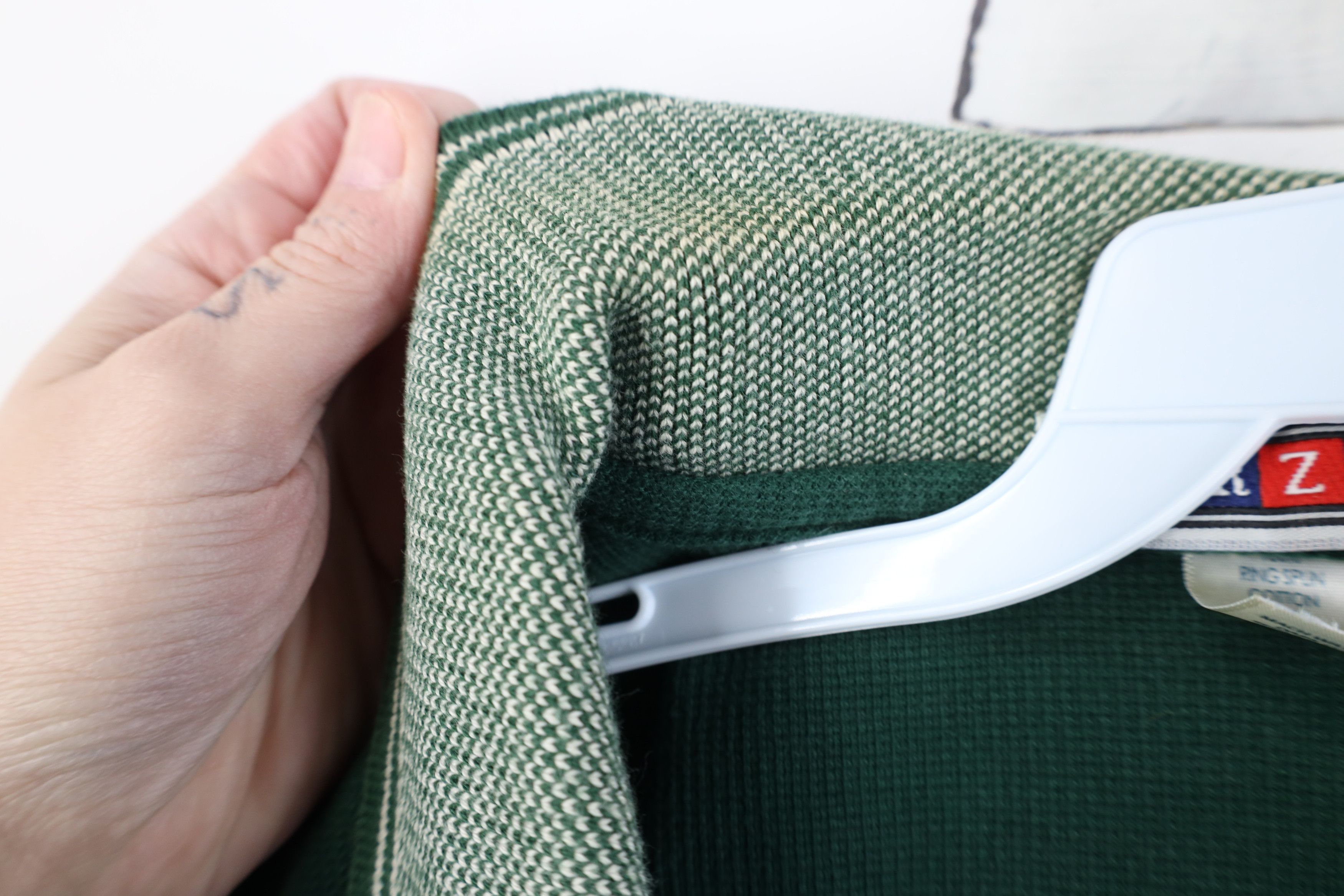 Vintage Vintage 90s Streetwear Heavy Thermal Knit Golf Polo Green Size US XXL / EU 58 / 5 - 6 Thumbnail