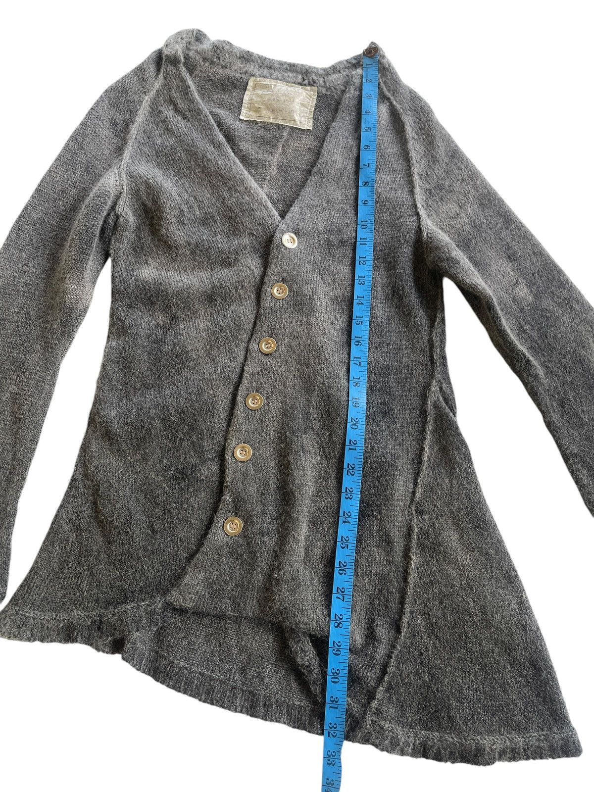 Japanese Brand 2005 Ambient Iconic Assymetrical Wool Mohair Cardigan Size S / US 4 / IT 40 - 15 Thumbnail