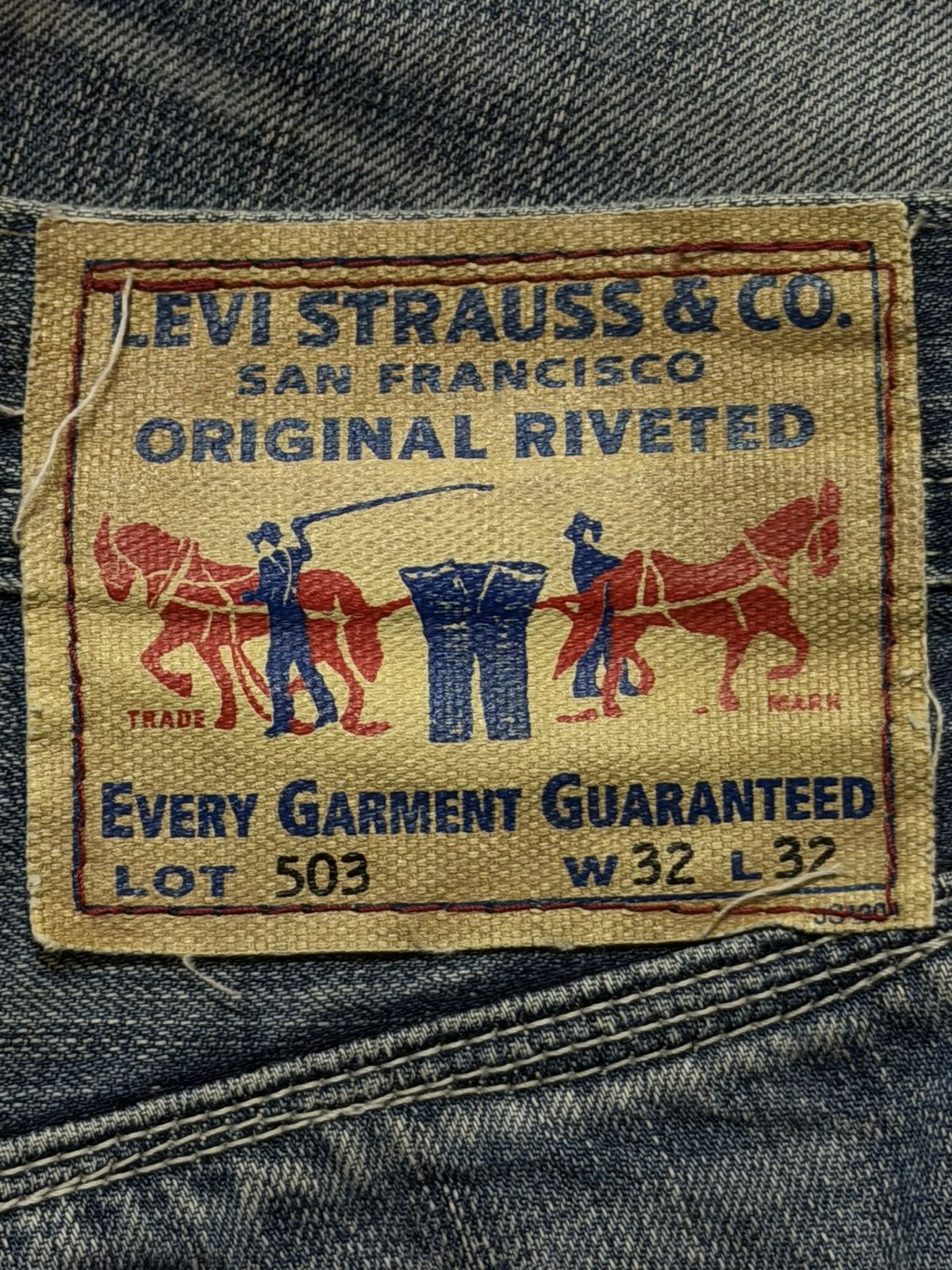 Levi's Vintage Y2K Levis 503 Faded Wash Distress Wide Leg Baggy Size US 32 / EU 48 - 5 Thumbnail