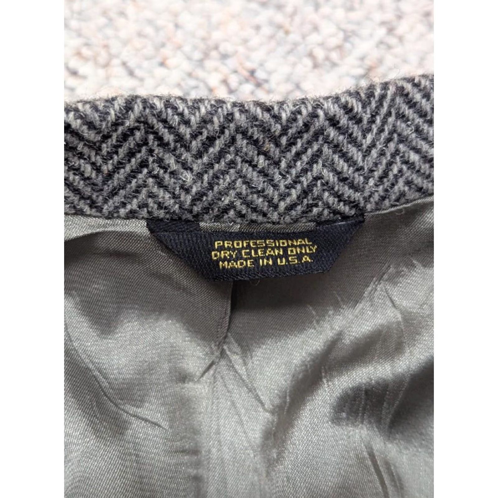 Vintage VINTAGE USA Made TWEED Donegal Wool Gray Herringbone Blazer Jacket IRISH Raconteur 34R Men Wool Tweed Blazer Size 34R - 7 Thumbnail