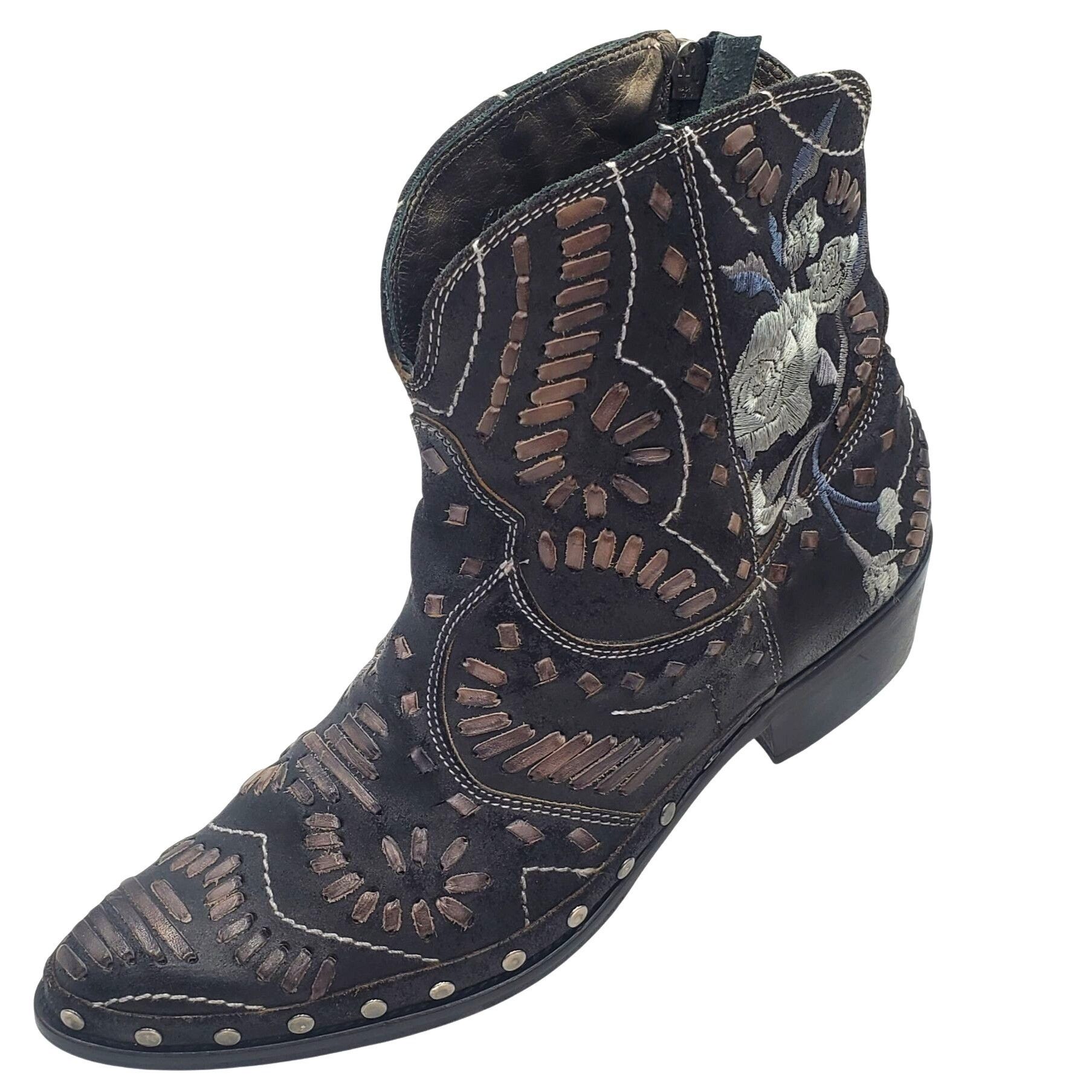 Mark Nason Italy Mark Nason Women's size 8.5 Black Leather distressed W Size US 8.5 / IT 38.5 - 2 Thumbnail
