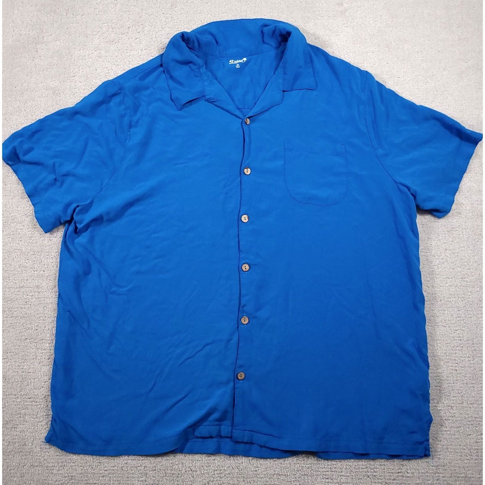 Vintage VINTAGE KS ISLAND Hawaiian Shirt Mens 3XL King Size Blue Rayon Button Up Short Sleeve Size US XXL / EU 58 / 5 - 2 Thumbnail