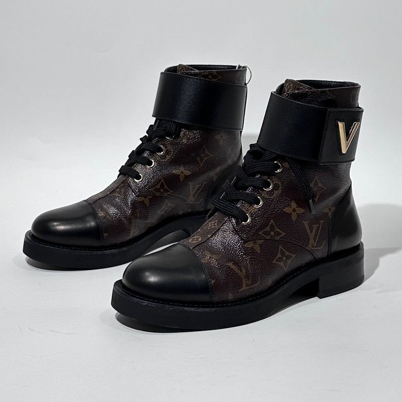 Louis Vuitton Louis Vuitton Brown Canvas Ankle Martin Boots 0079 Size US 5 / IT 35 - 1 Thumbnail