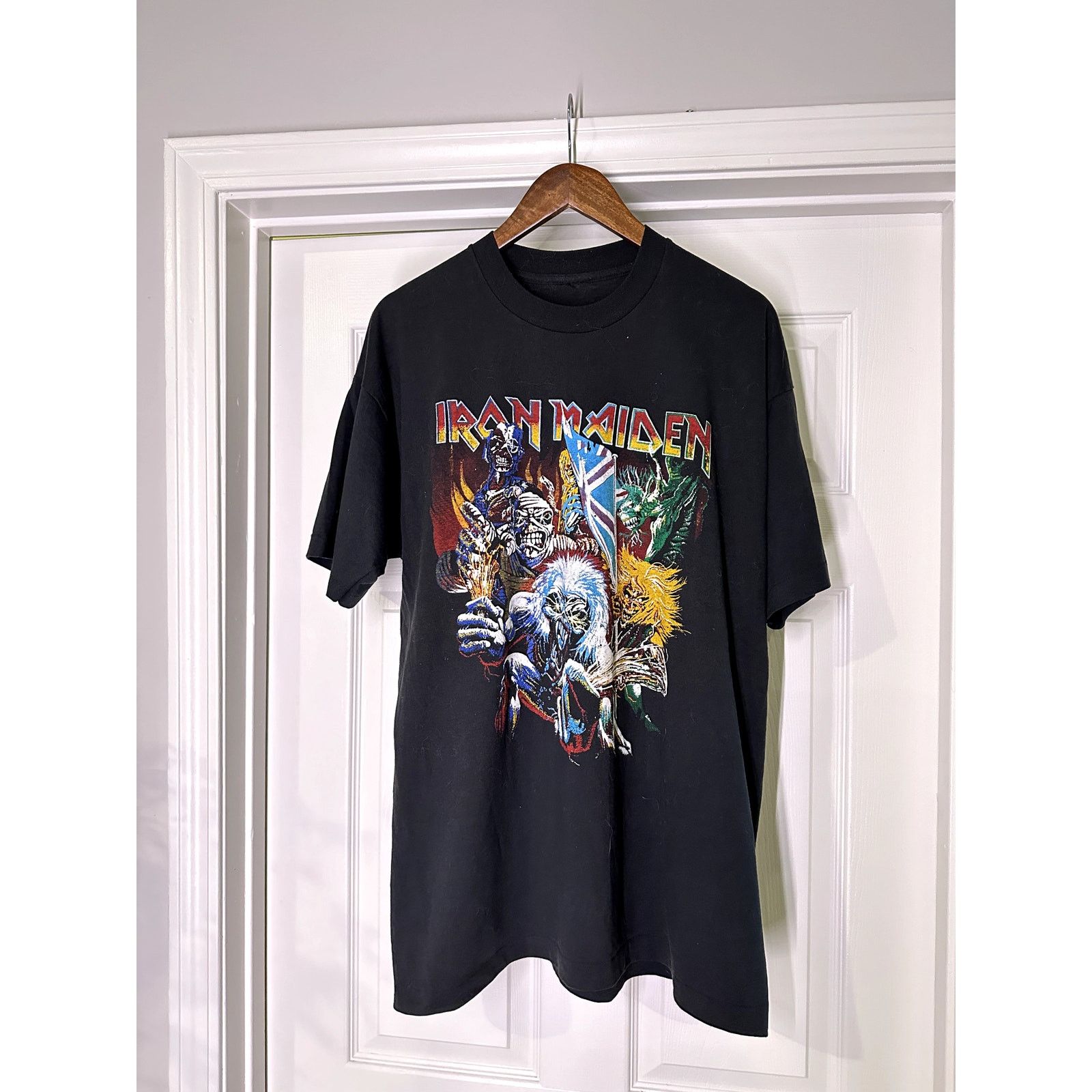 Fruit Of The Loom Vintage 90s Iron Maiden Shirt Size XL Size US XL / EU 56 / 4 - 1 Thumbnail