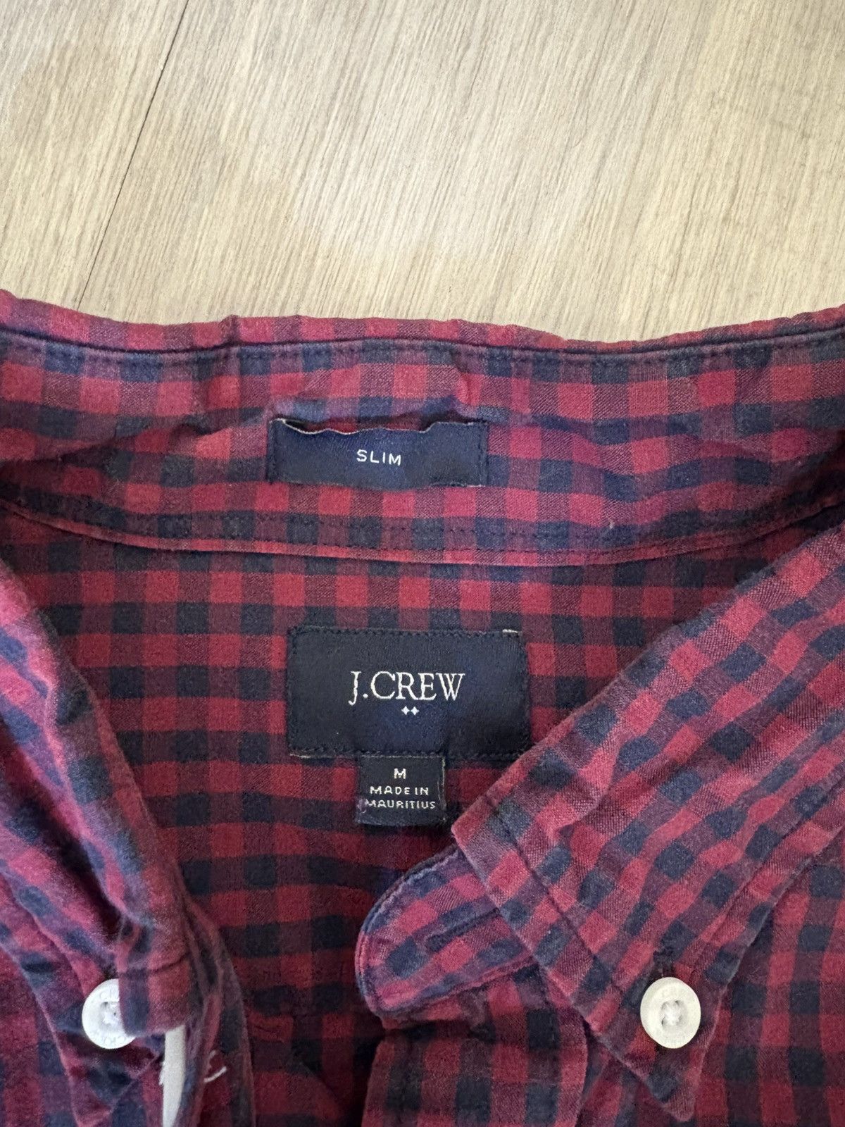 J.Crew J Crew Red Checkered Long Sleeve Slim Fit Button Up Size US M / EU 48-50 / 2 - 2 Thumbnail