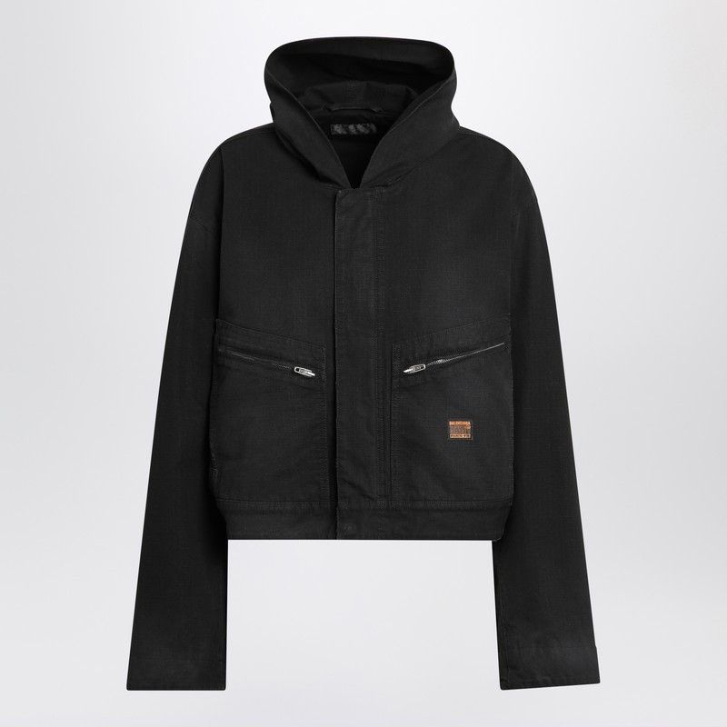 Balenciaga Balenciaga Cropped Jacket With Hood In Black Size XS / US 0-2 / IT 36-38 - 1 Thumbnail