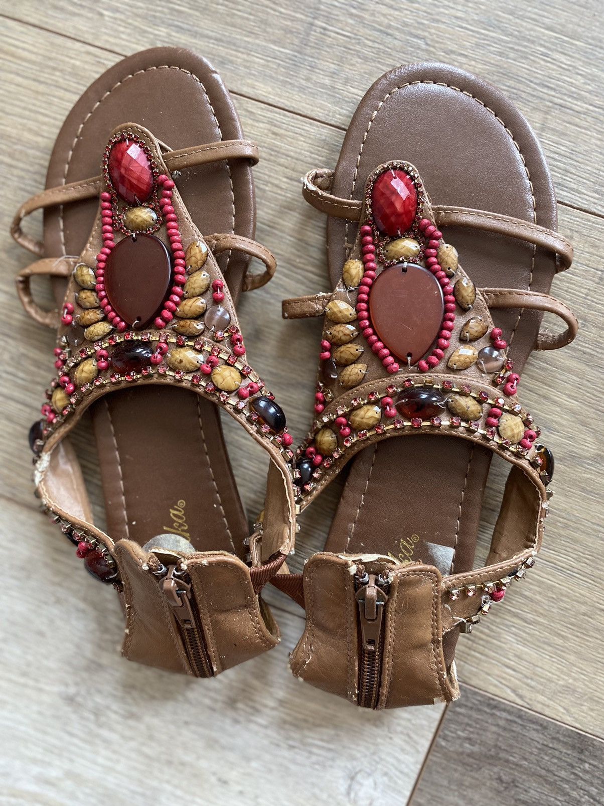 Other VINTAGE PAPRIKA BEADED EMBELLISHED SANDALS Size US 7 / IT 37 - 7 Thumbnail