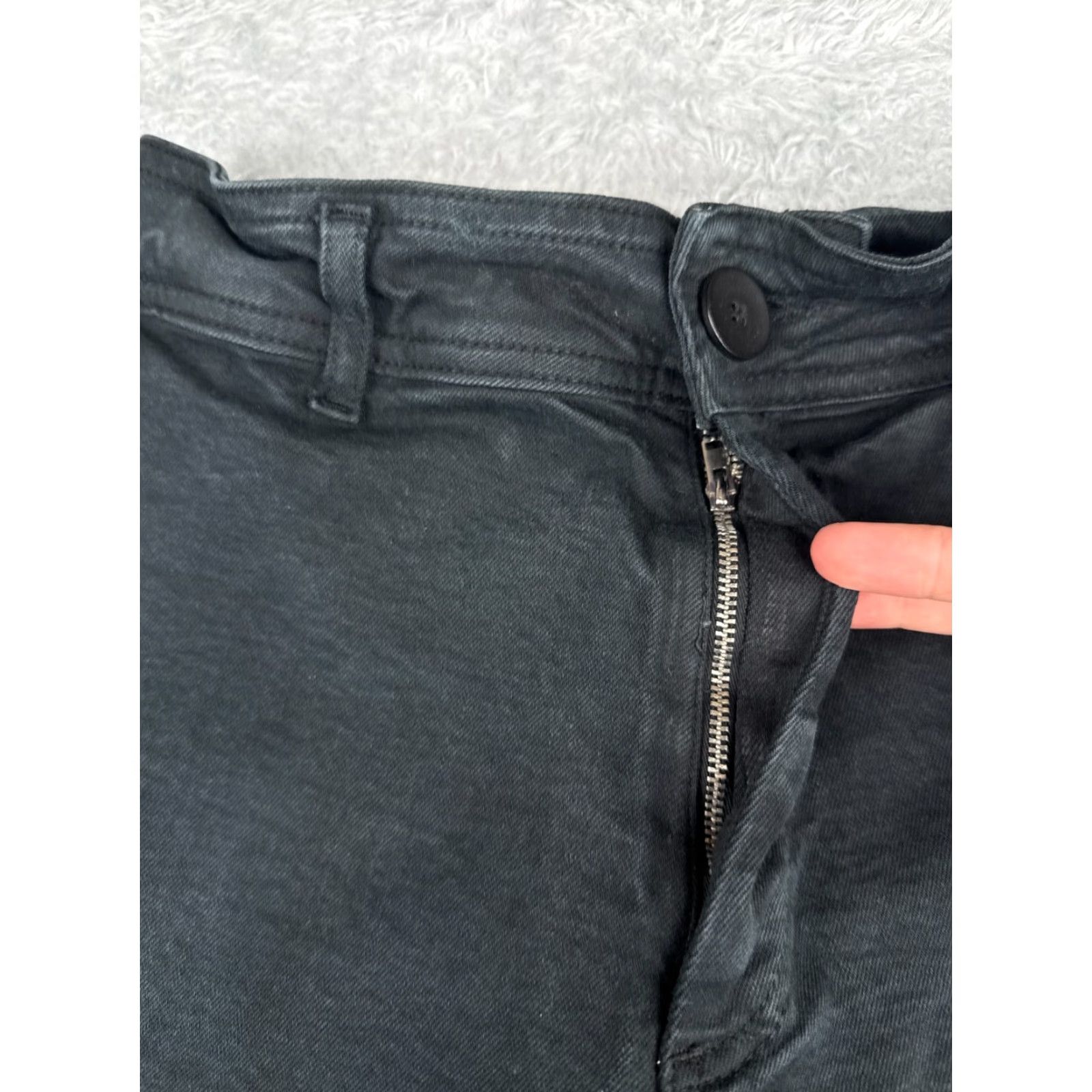 Zara Zara Jeans Women 2 Black Denim Wide Leg High Rise Zip Fly Cotton Blend 24X28 Size 26" / US 2 / IT 38 - 5 Thumbnail