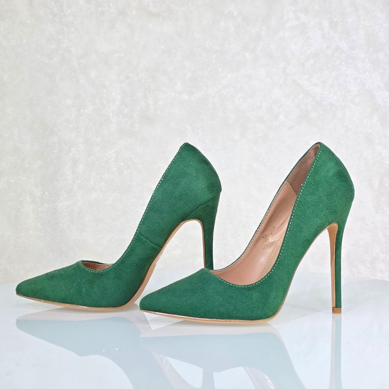 Other Lynn Dark Green FX Suede High Heel Shoes Pointy Toe Pumps (S Size US 9 / IT 39 - 9 Thumbnail