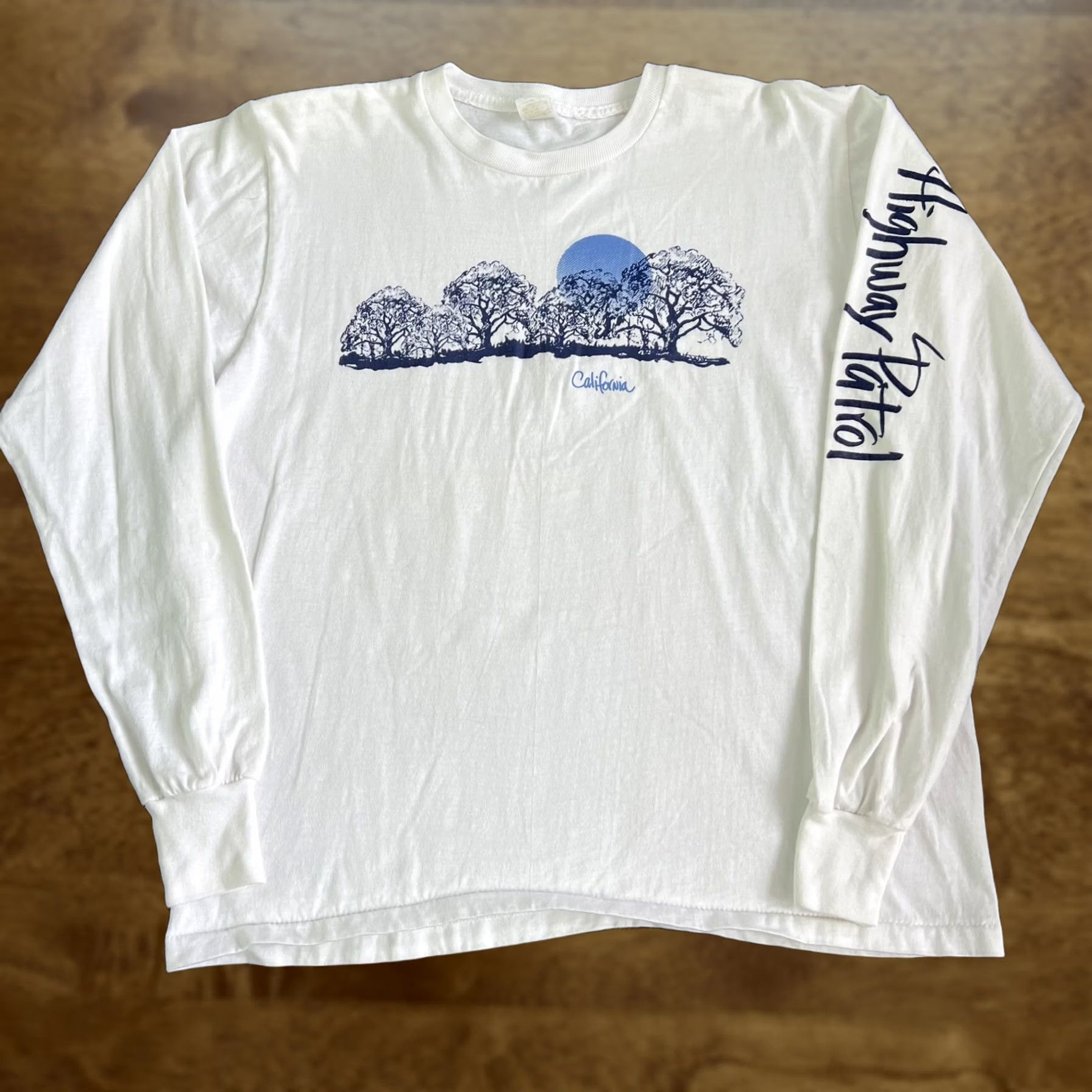 Vintage VINTAGE California Highway Patrol Shirt Mens Large White Long Sleeve Graphic Trees Size US L / EU 52-54 / 3 - 1 Thumbnail