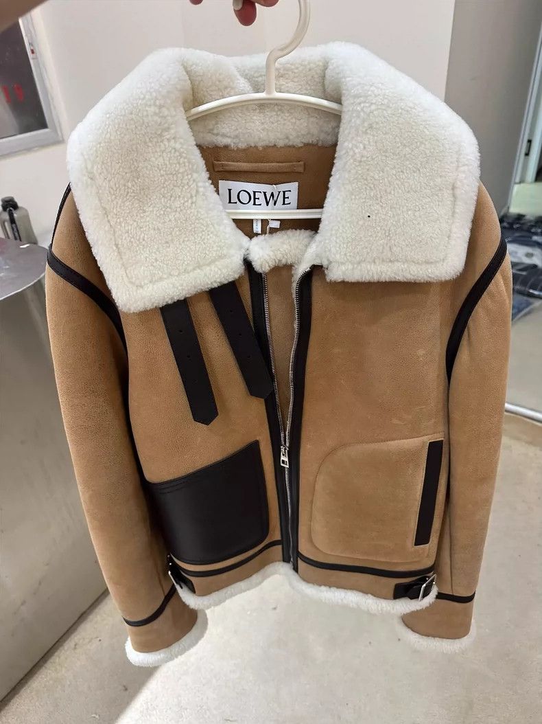 LOEWE A one-piece coat with fur