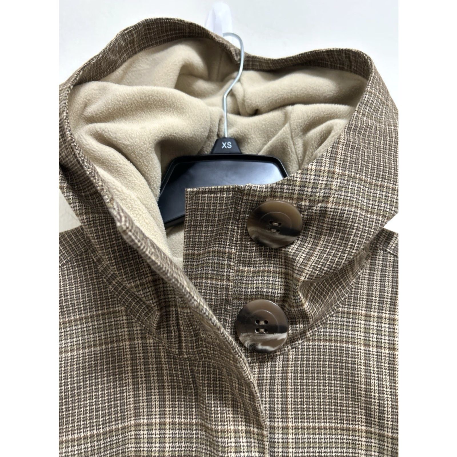 Patagonia VINTAGE Patagonia Darya Jacket Womens XS Beige Plaid Windproof Fleece Lined Polartec 27495 Size XS / US 0-2 / IT 36-38 - 3 Thumbnail