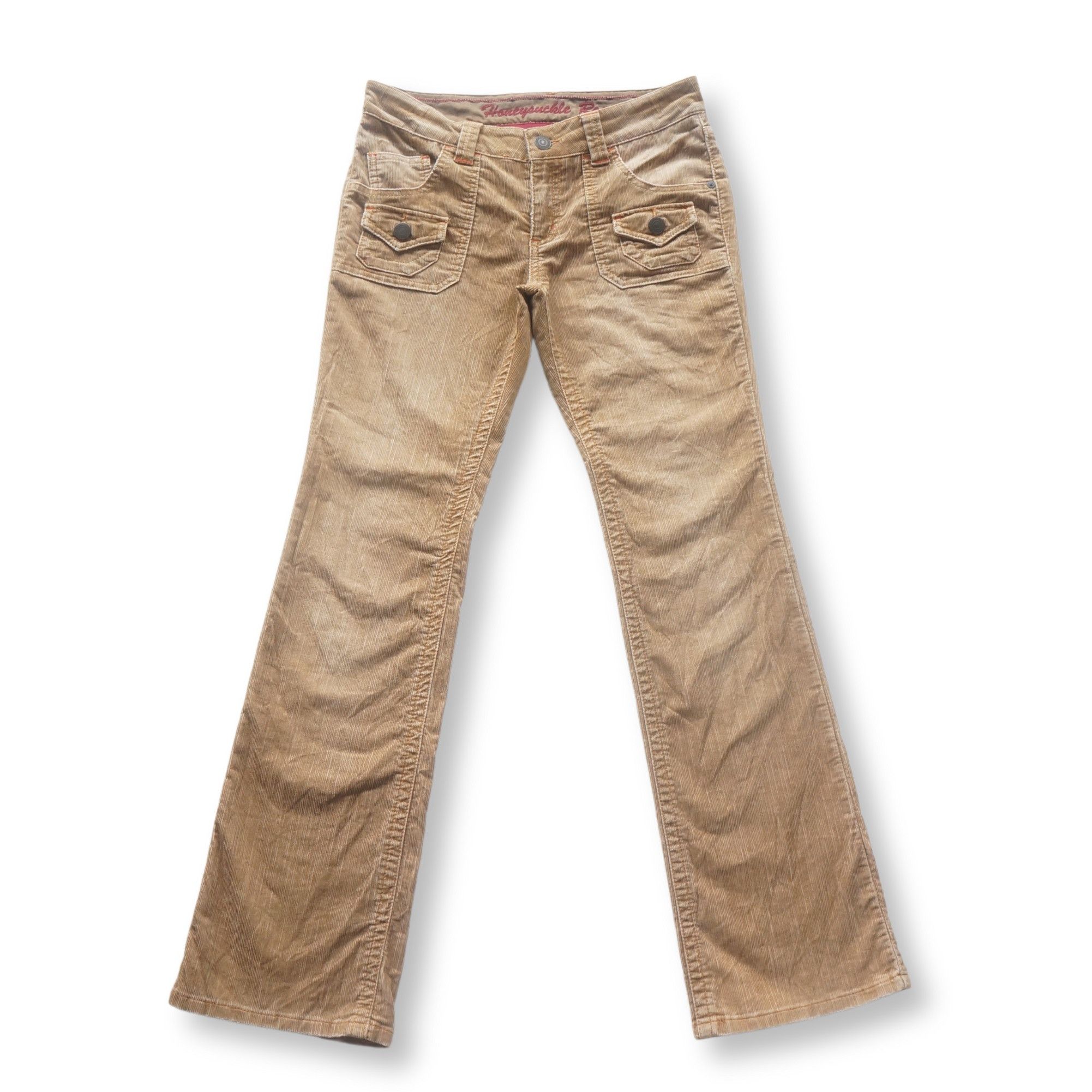Japanese Brand Honeysuckle Rose Multi Pockets Flared Corduroy Pants Size 29" - 1 Thumbnail