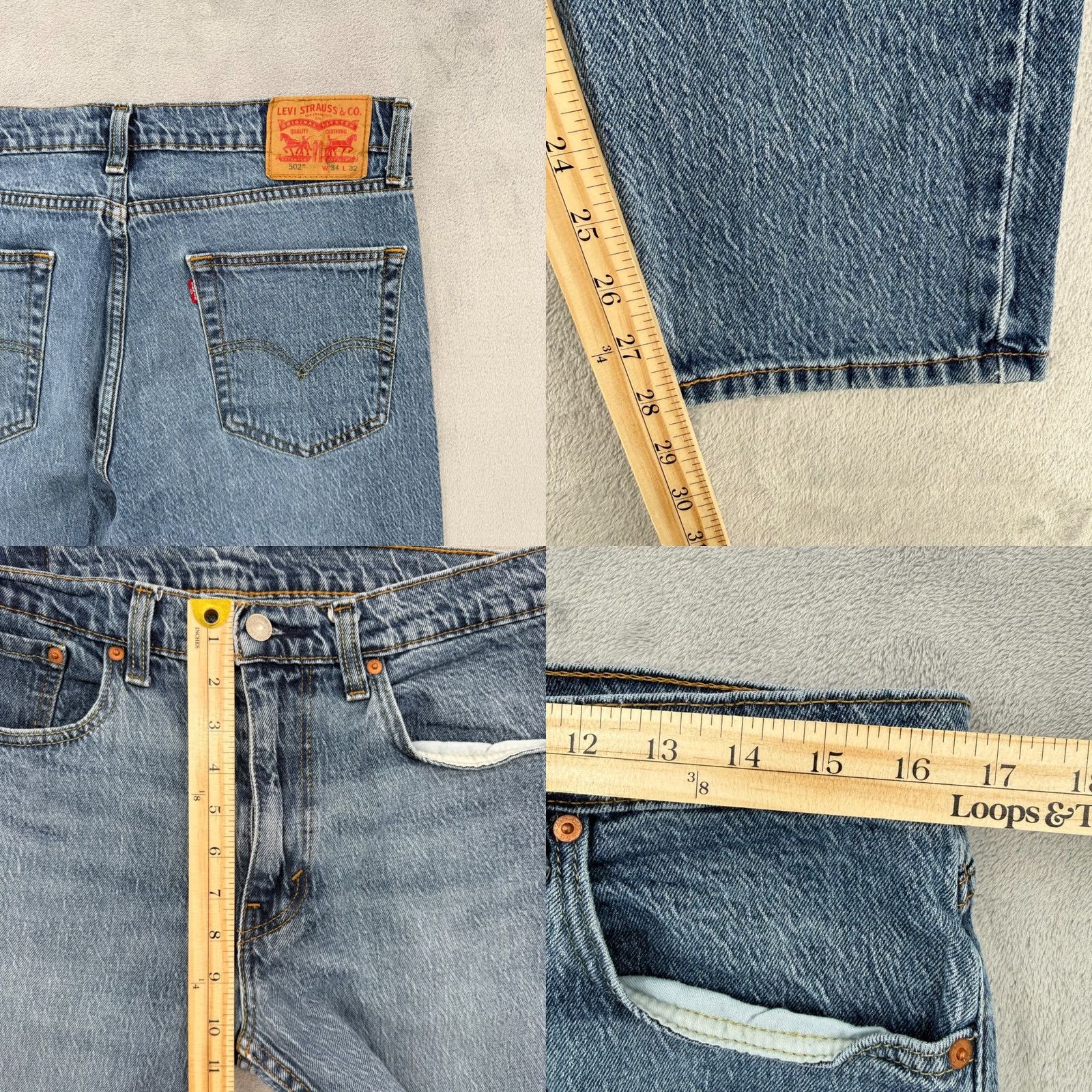 Levi's Levis Jeans Denim Medium Wash Cotton Lyocell Blend Stretch Wide 5-Pocket W34 L32 Mens Regular Straight(Size 34) Blue Mt/Western/Bohemian/Vintage No Size US 34 / EU 50 - 9 Thumbnail