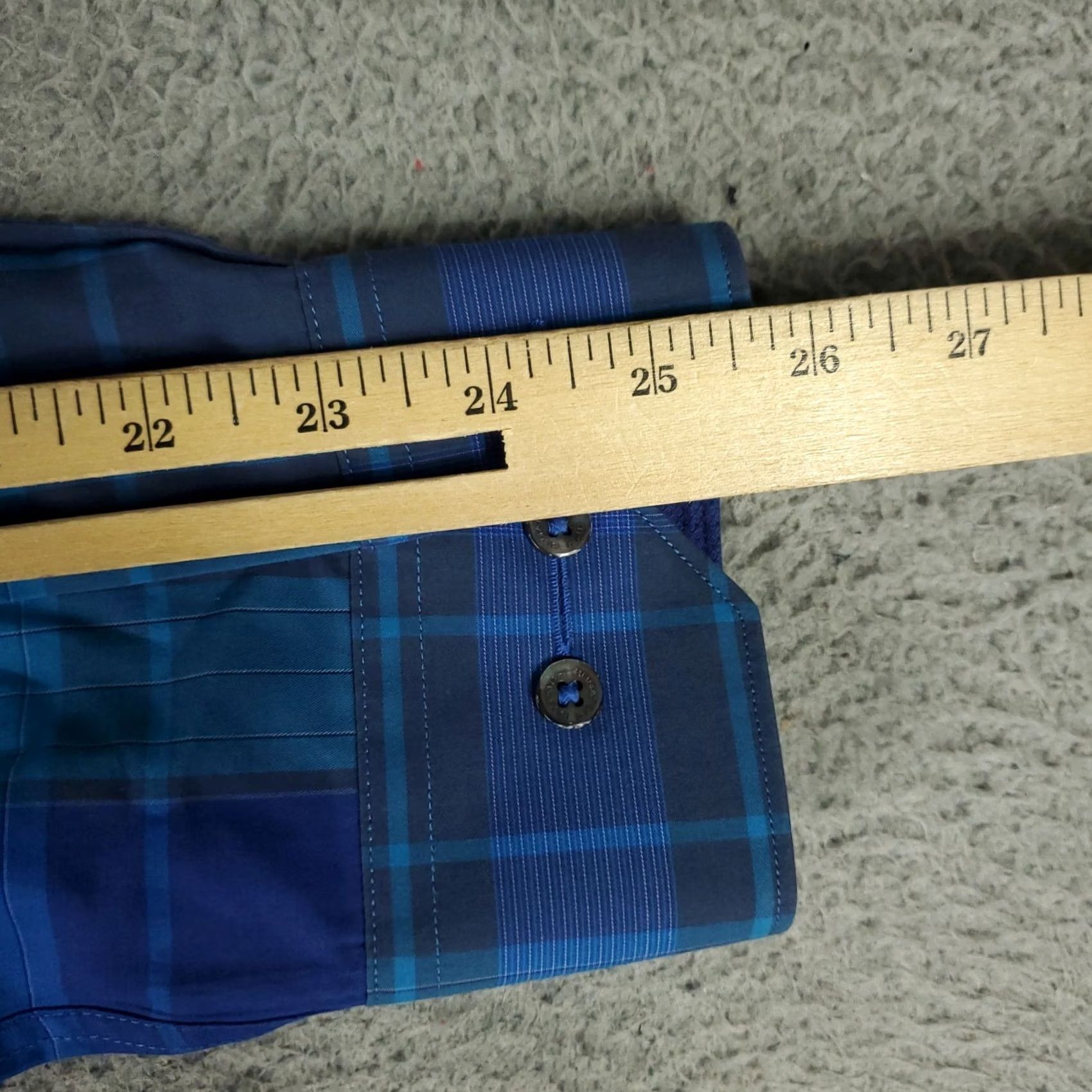 BUGATCHI Bugatchi Shirt Mens Medium Plaid Blue Cotton Button-Up Long Sleeve Collared Size US M / EU 48-50 / 2 - 6 Thumbnail