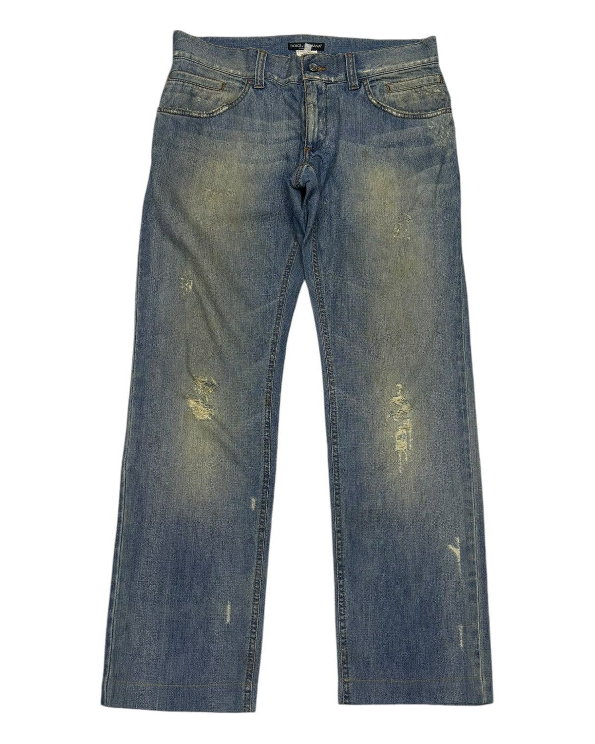 Dolce & Gabbana DOLCE & GABBANA RUSTY DISTRESSED RIPS DENIM JEANS Size US 34 / EU 50 - 7 Thumbnail