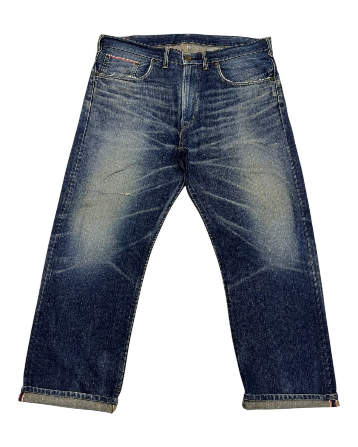 Edwin × If Six Was Nine × Le Grande Bleu (L.G.B.) 🔥VINTAGE EDWIN 505z SELVAGE DENIM MADE IN JAPAN BAGGY JEANS Size US 41 - 1 Thumbnail