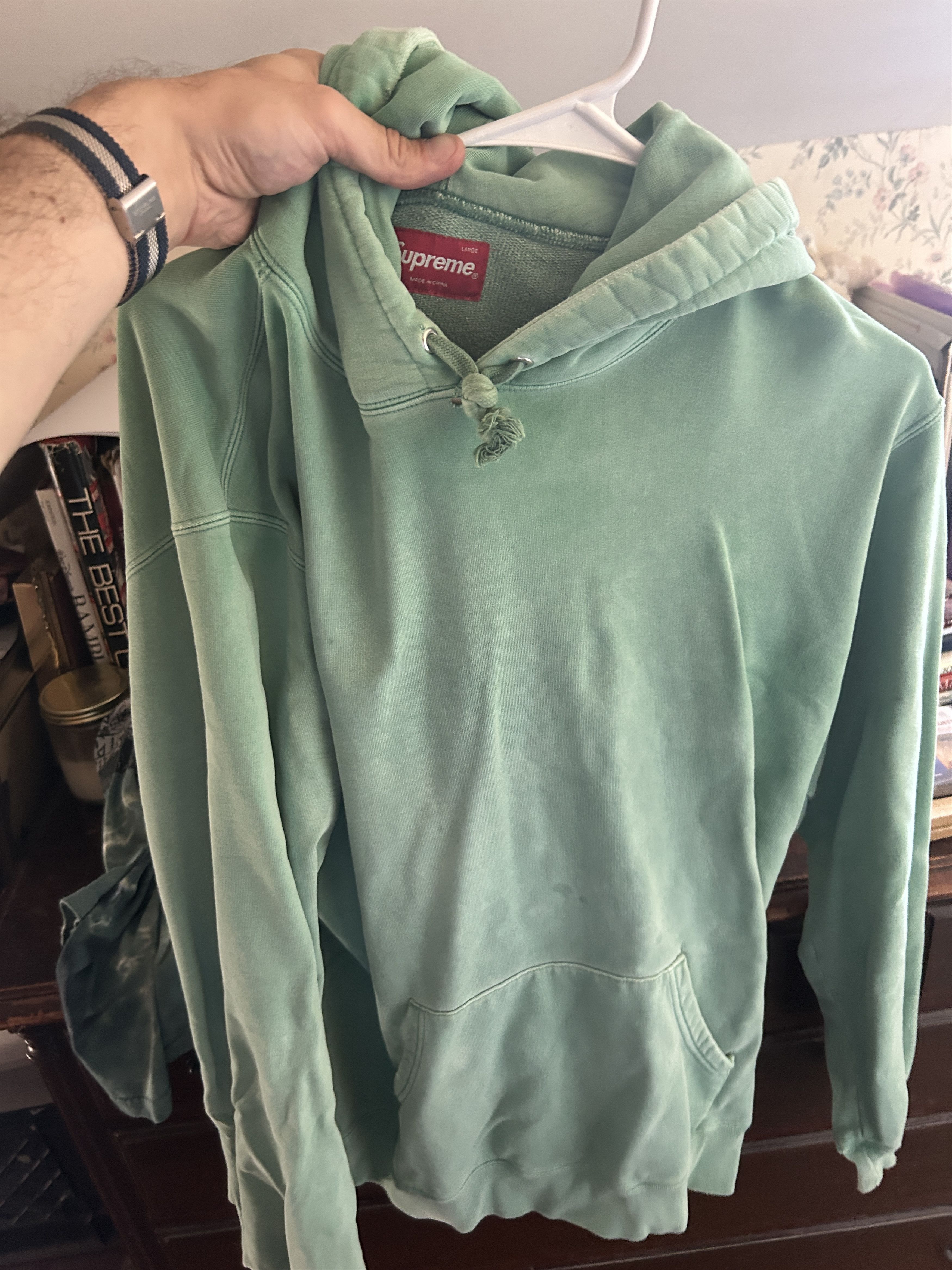 Supreme Supreme Overdyed Hoodie (Green) SS18 Size US L / EU 52-54 / 3 - 2 Thumbnail