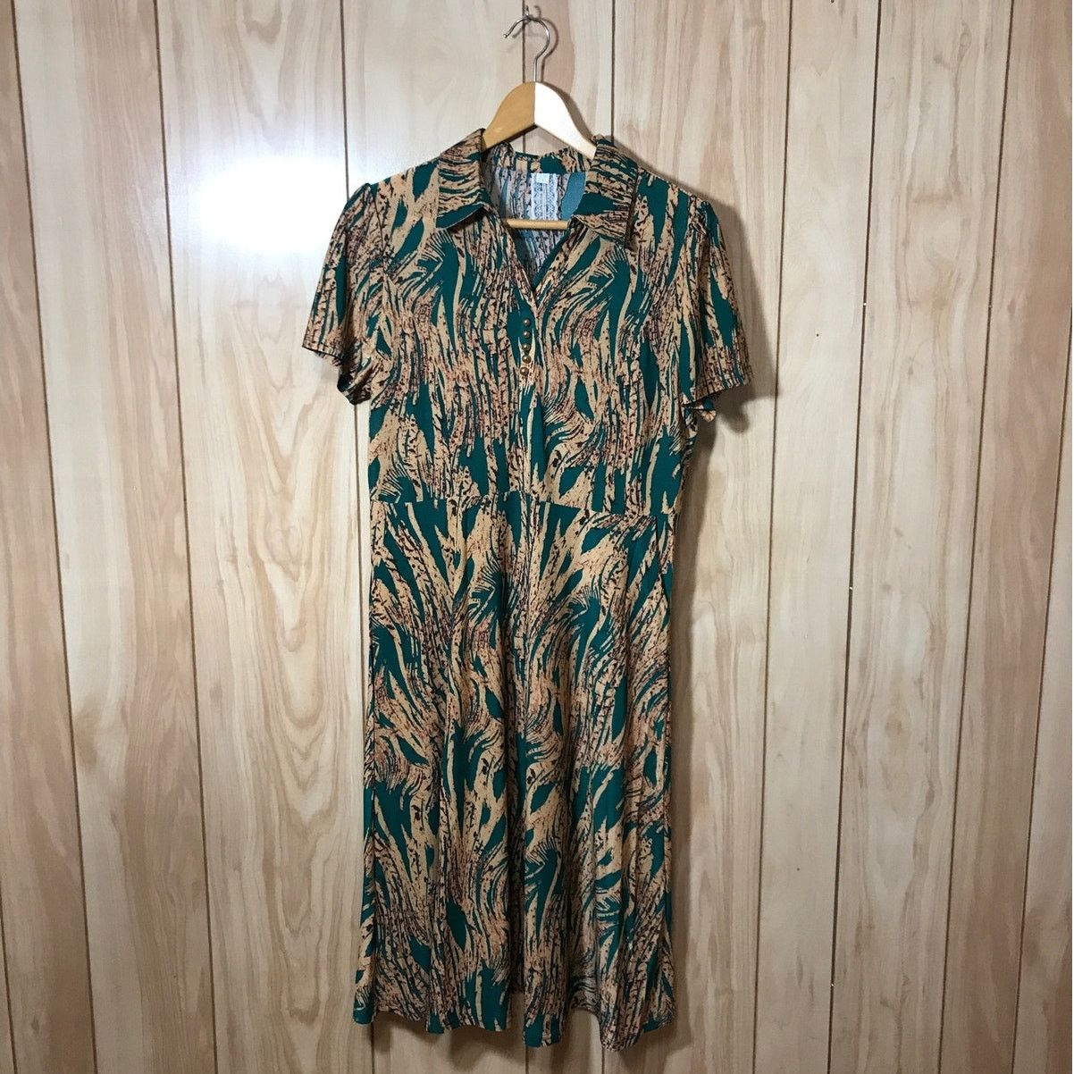 Other Collared V-Neck Short Sleeve A-Line Midi Dress 2XL Size XXL / US 16-18 / IT 52-54 - 1 Thumbnail