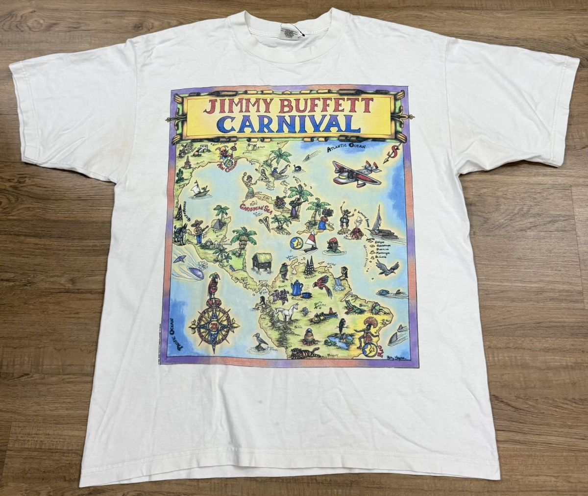 Band Tees × Vintage Vintage Jimmy Buffett Carnival Tour 1998 Size US XL / EU 56 / 4 - 2 Thumbnail