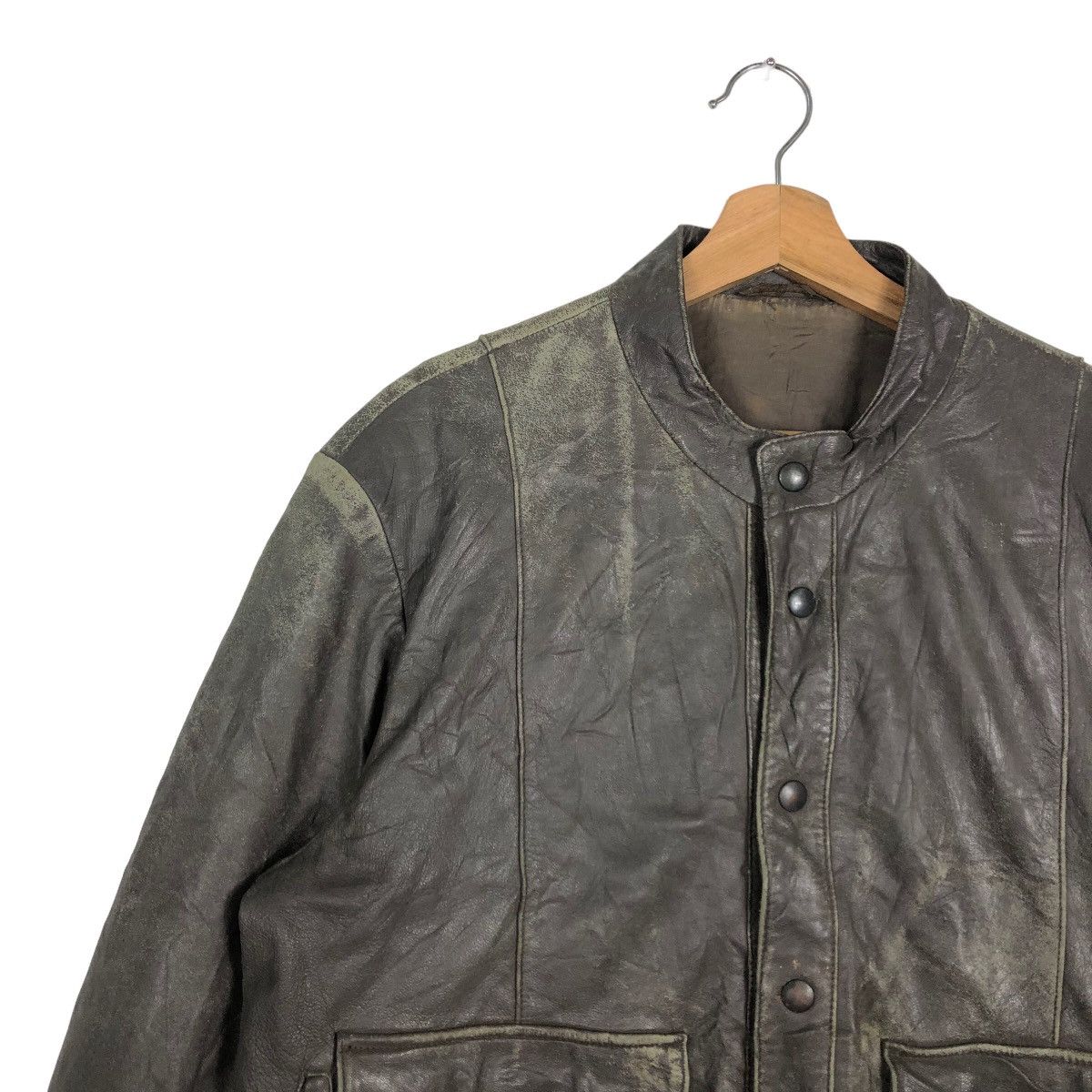 Genuine Leather 🔥90’s Genuine Leather Biker Jacket Bomber Granvalta Japan Size US M / EU 48-50 / 2 - 5 Thumbnail